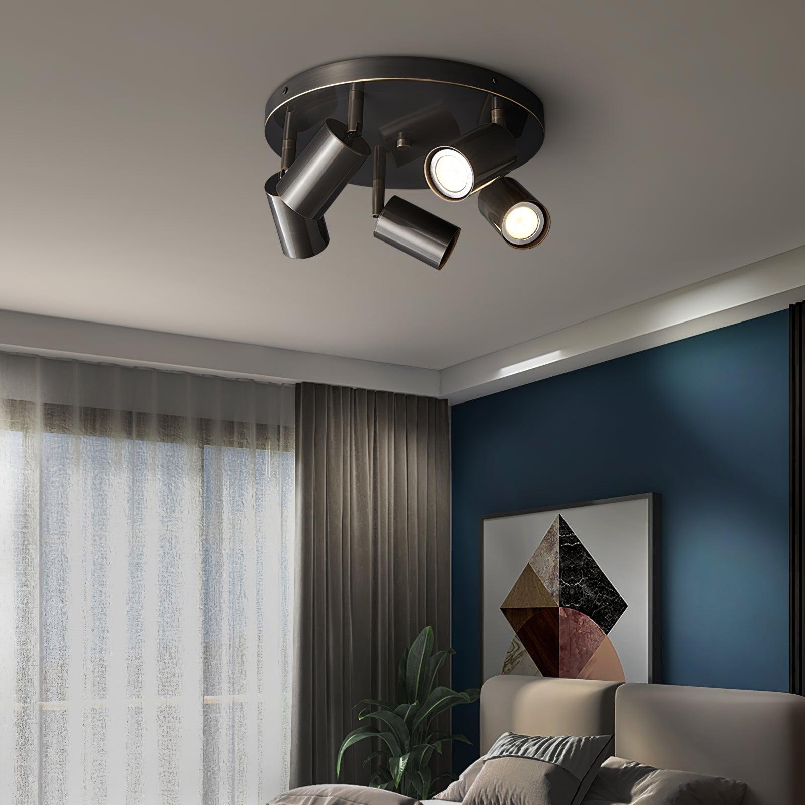 Solara Ceiling Lamp Brass Cylinder Adjustable Contemporary - Neutral Decor