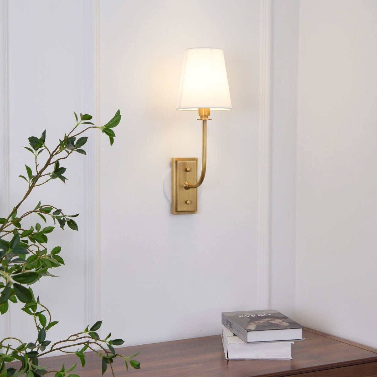 Sylvie Tapered Modern Fabric Wall Light
