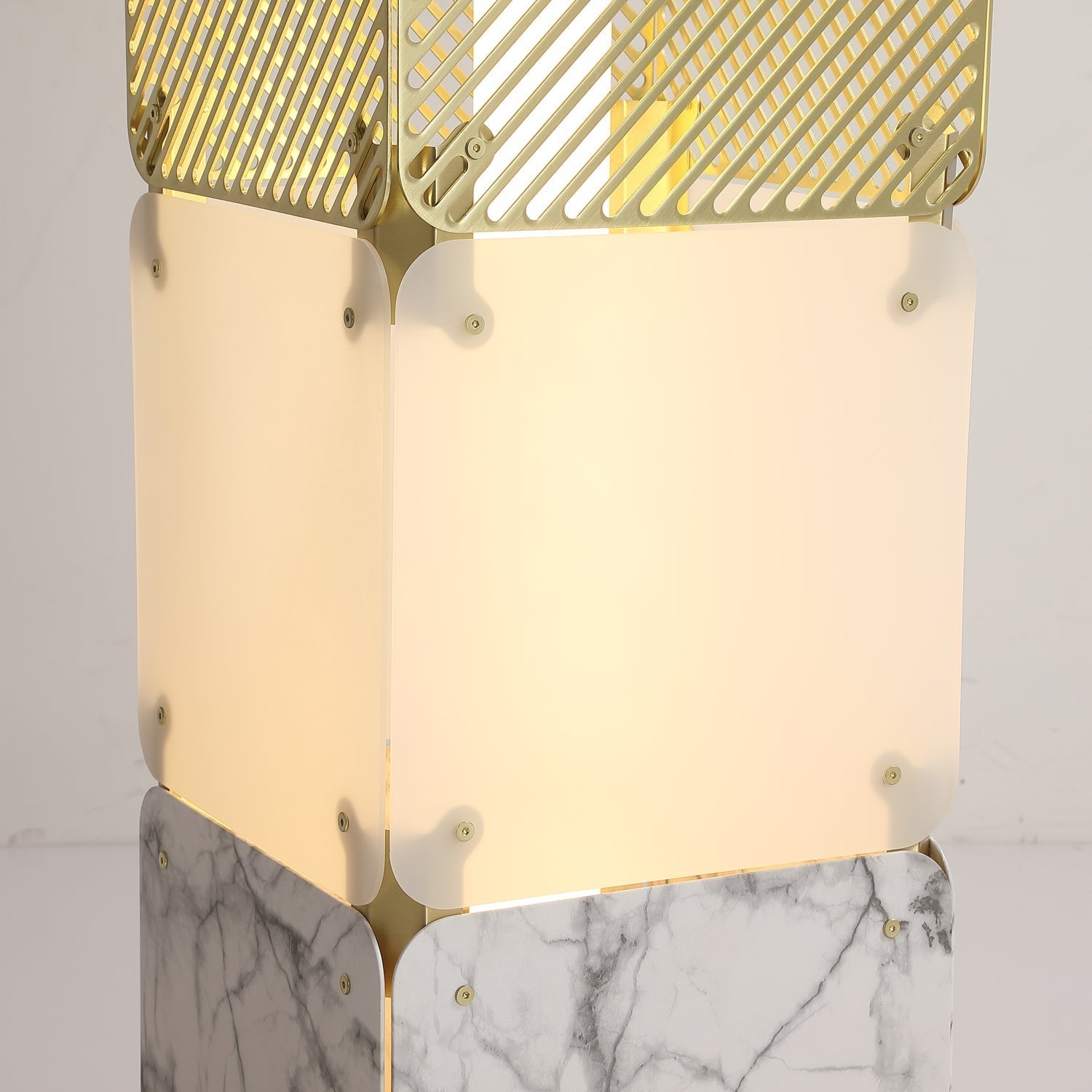 LuxeGrid Industrial Brass Floor Lamp