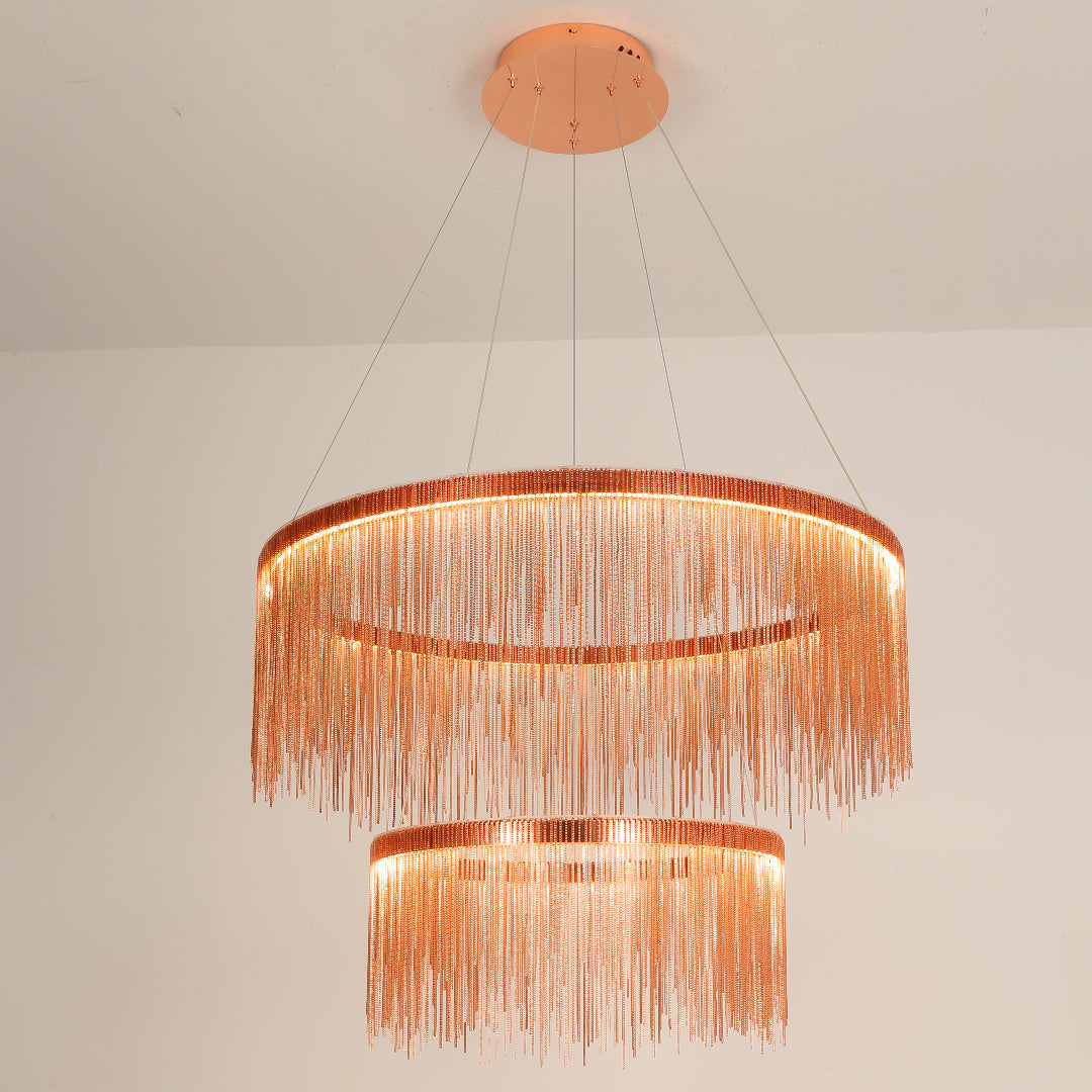 Arisha Tassel Chain Art Deco Pendant Light Living Room Hall - Neutral Decor