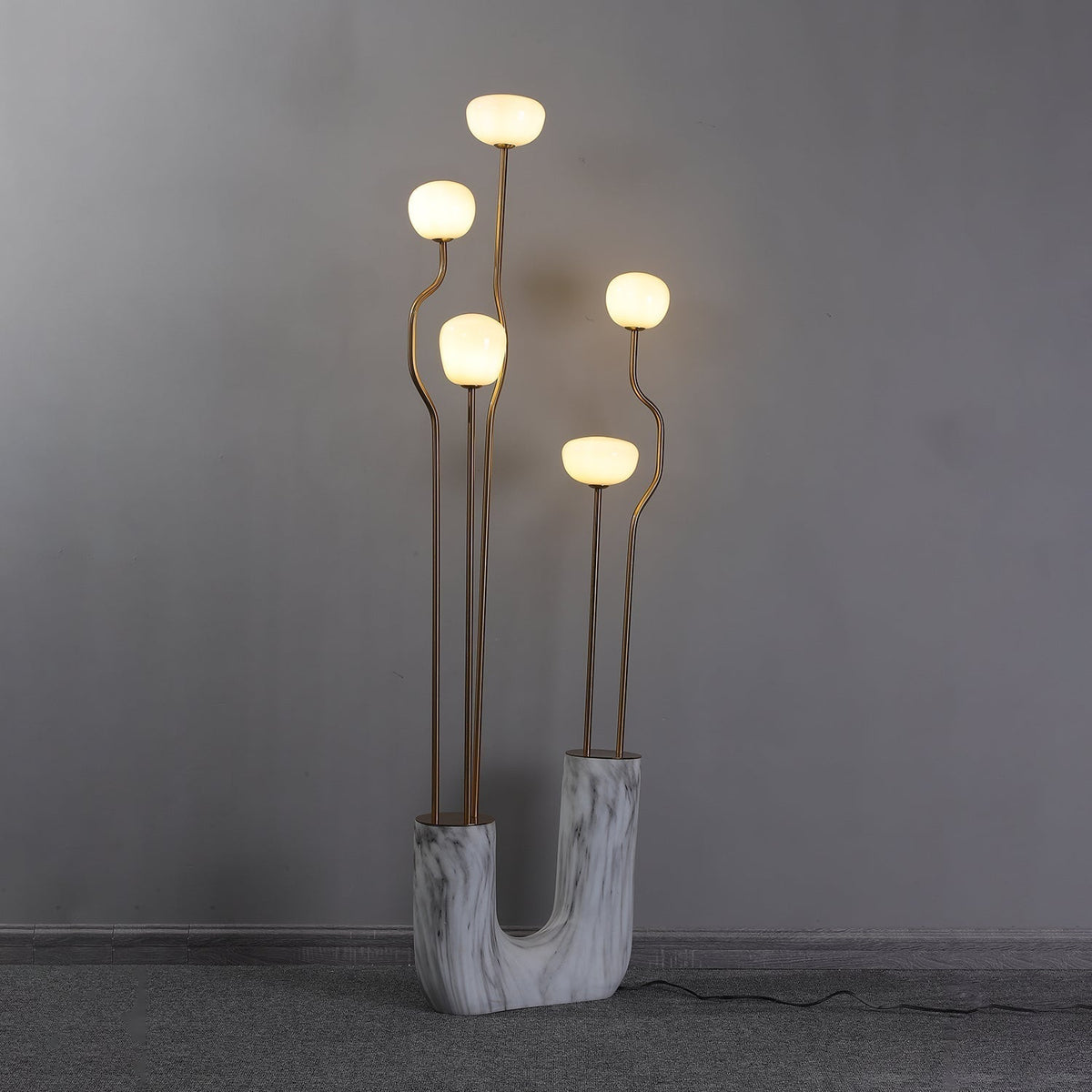 Lumon Marble Brass Modern Floor Lamp