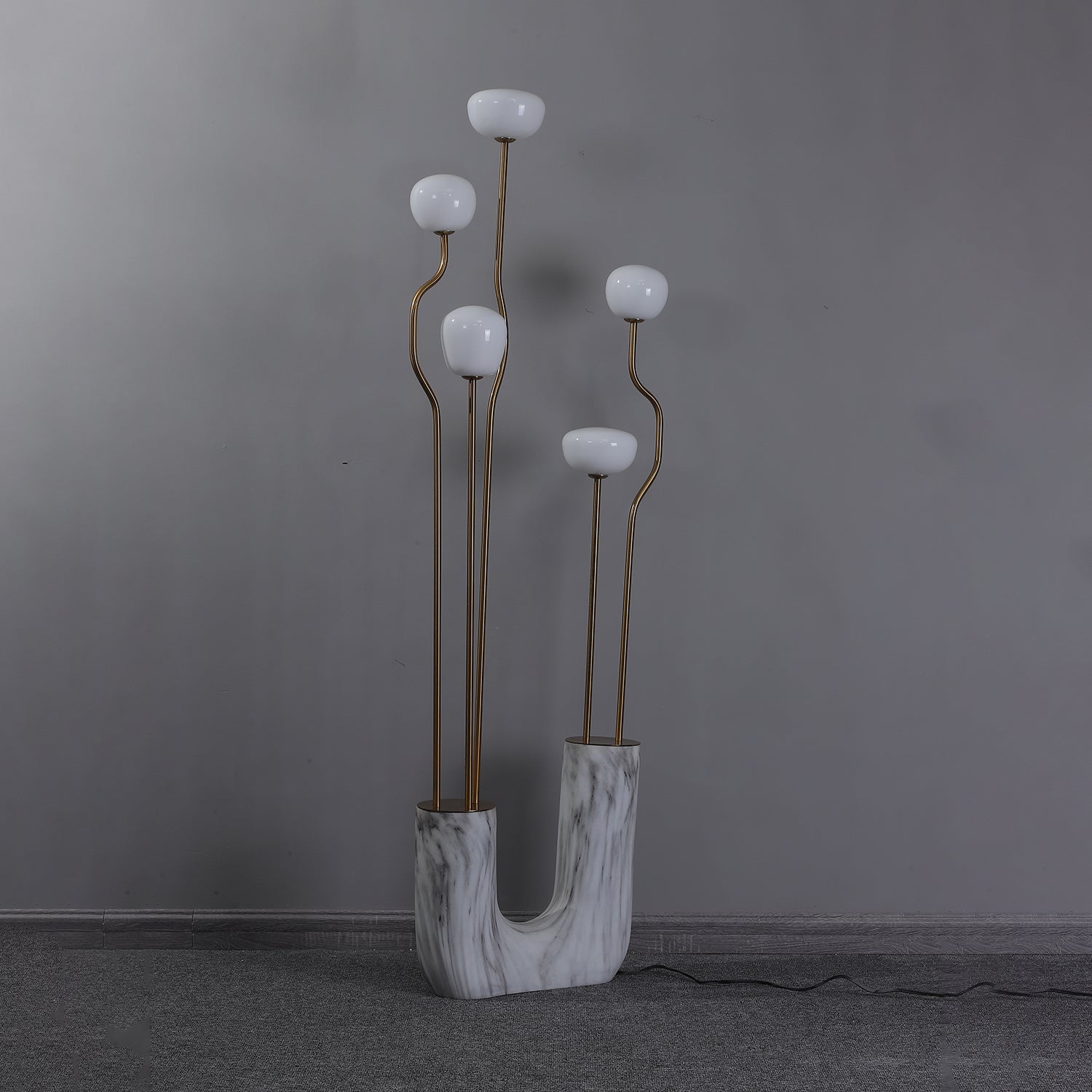 Lumon Marble Brass Modern Floor Lamp