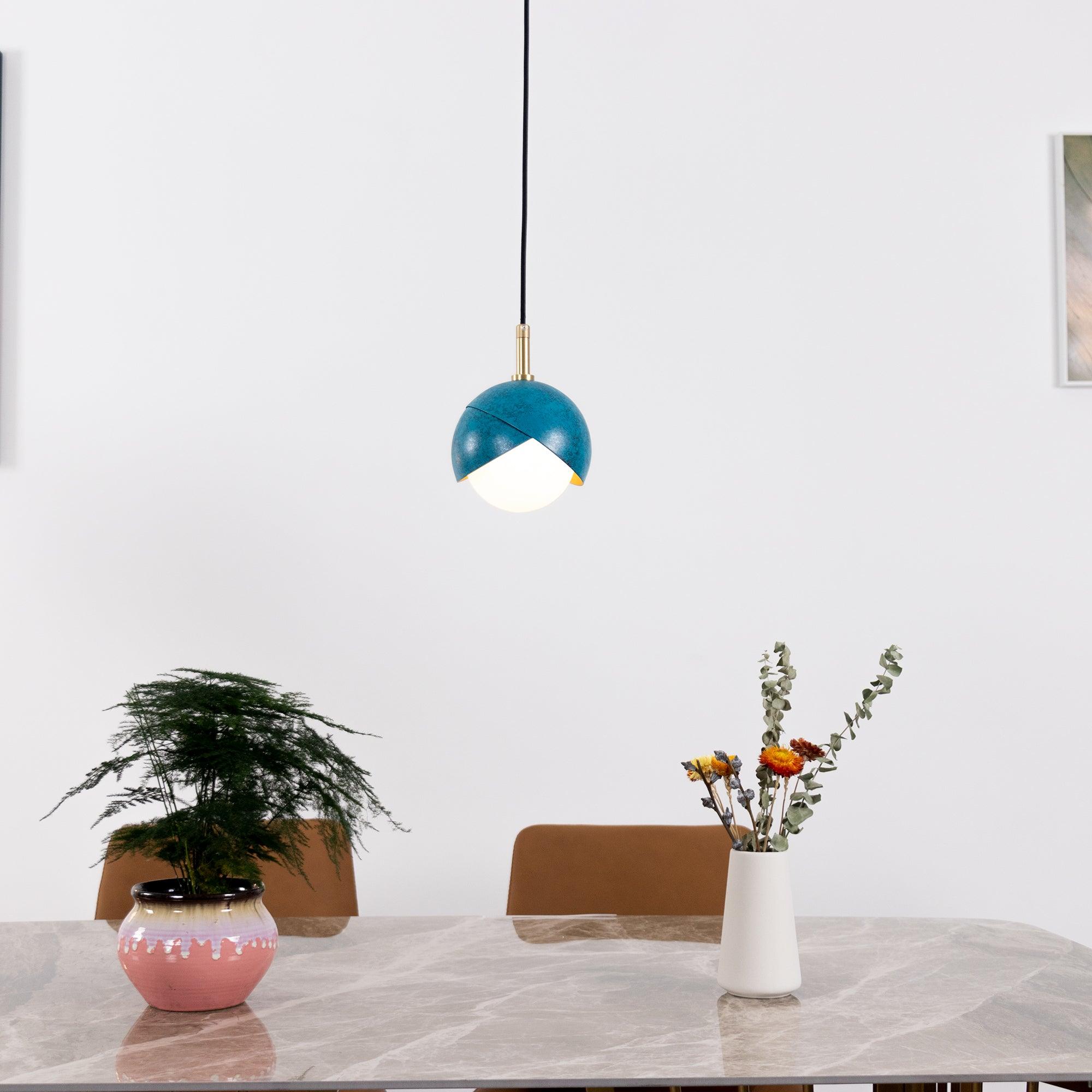 Jynara Pendant Lamp Brass Nested Opal Globe Modern