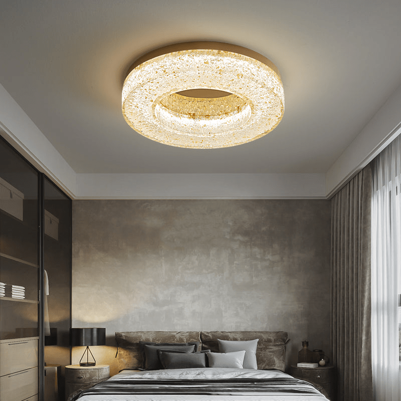 Dovira Ice Crack Circle Resin Ceiling Lamp