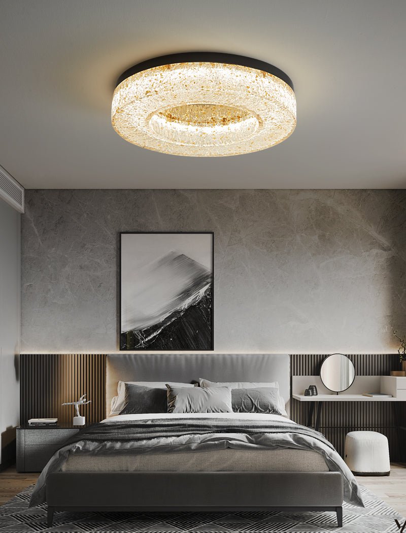 Dovira Ice Crack Circle Resin Ceiling Lamp