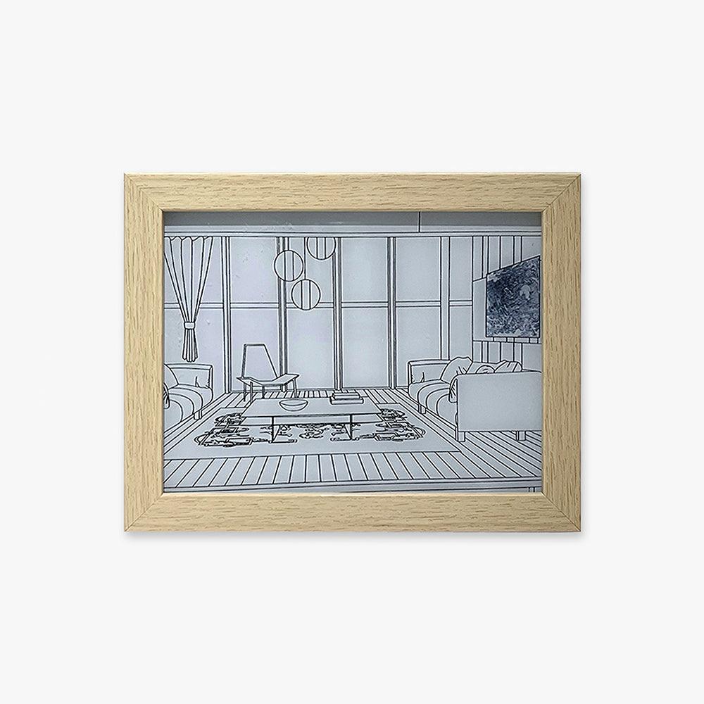 Olrine Illuminated Bedside Art Wood Wall lamp