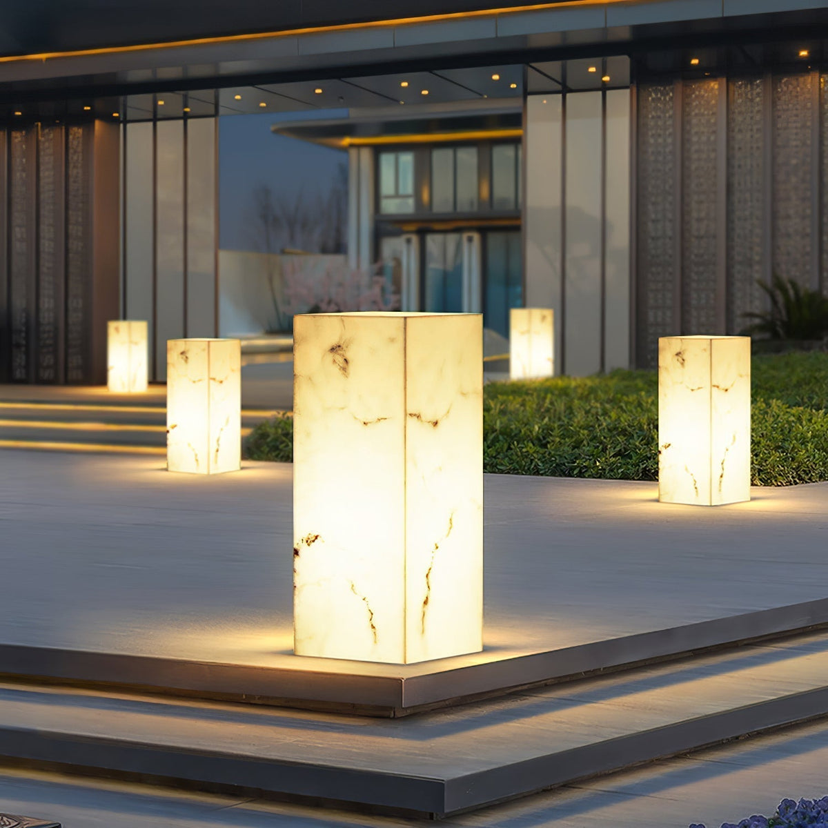 Ardorion Modern Minimalist Cube Marble Outdoor Light