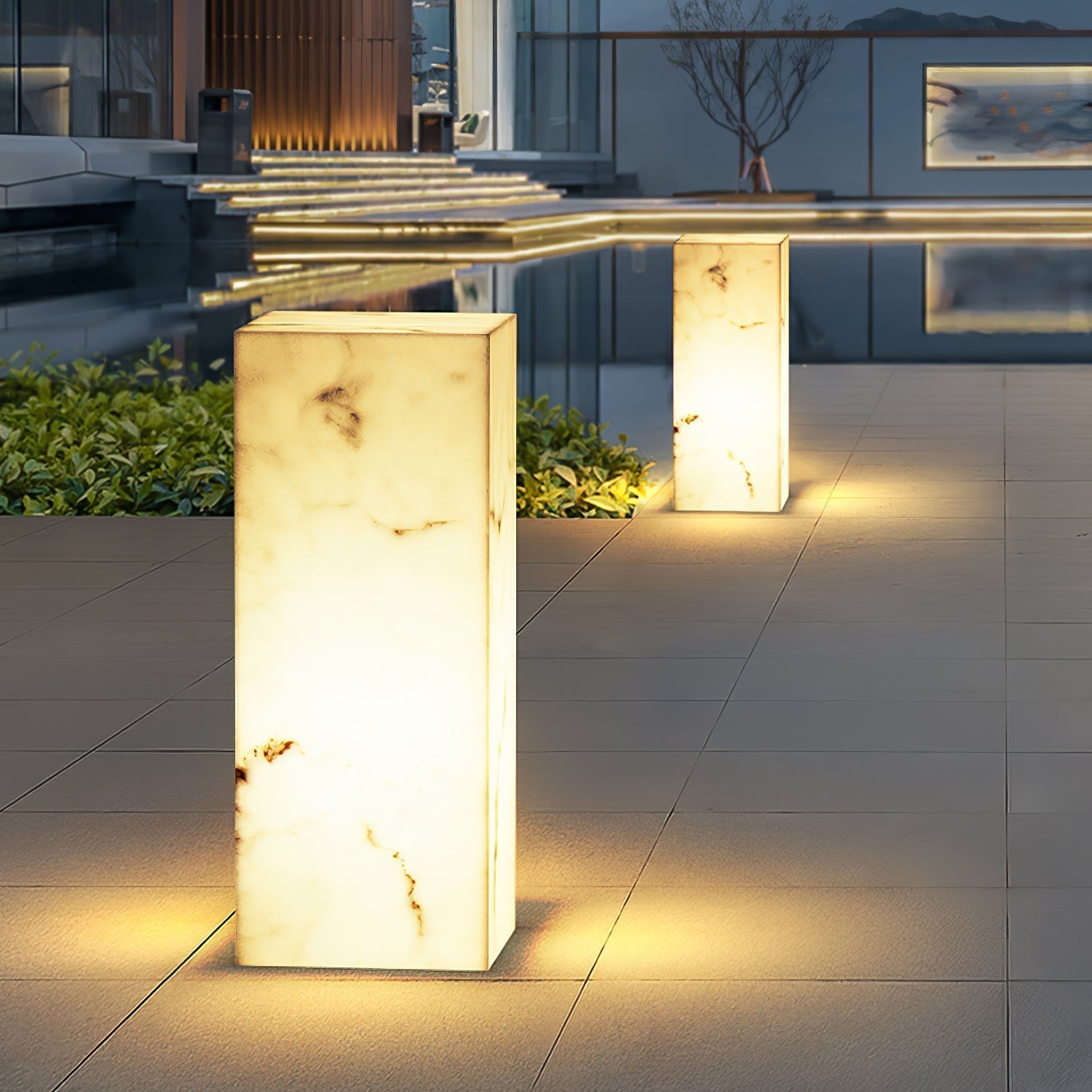 Ardorion Modern Minimalist Cube Marble Outdoor Light