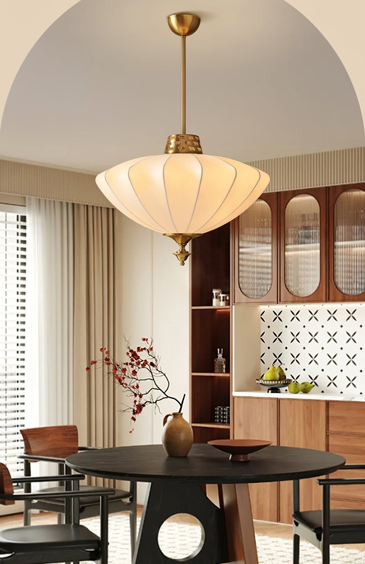 Ortalara Elegance Vintage Bloom Silk Pendant Lamp