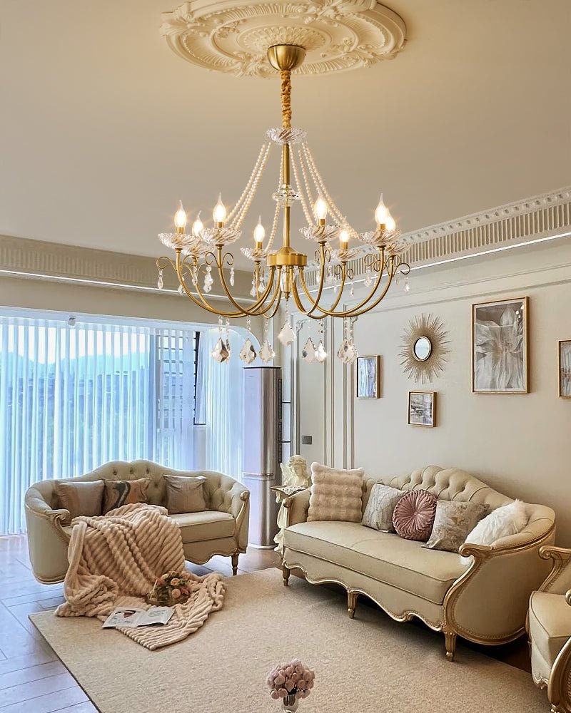 Elyisian Chandelier Pearl Crystal Elegant Classic