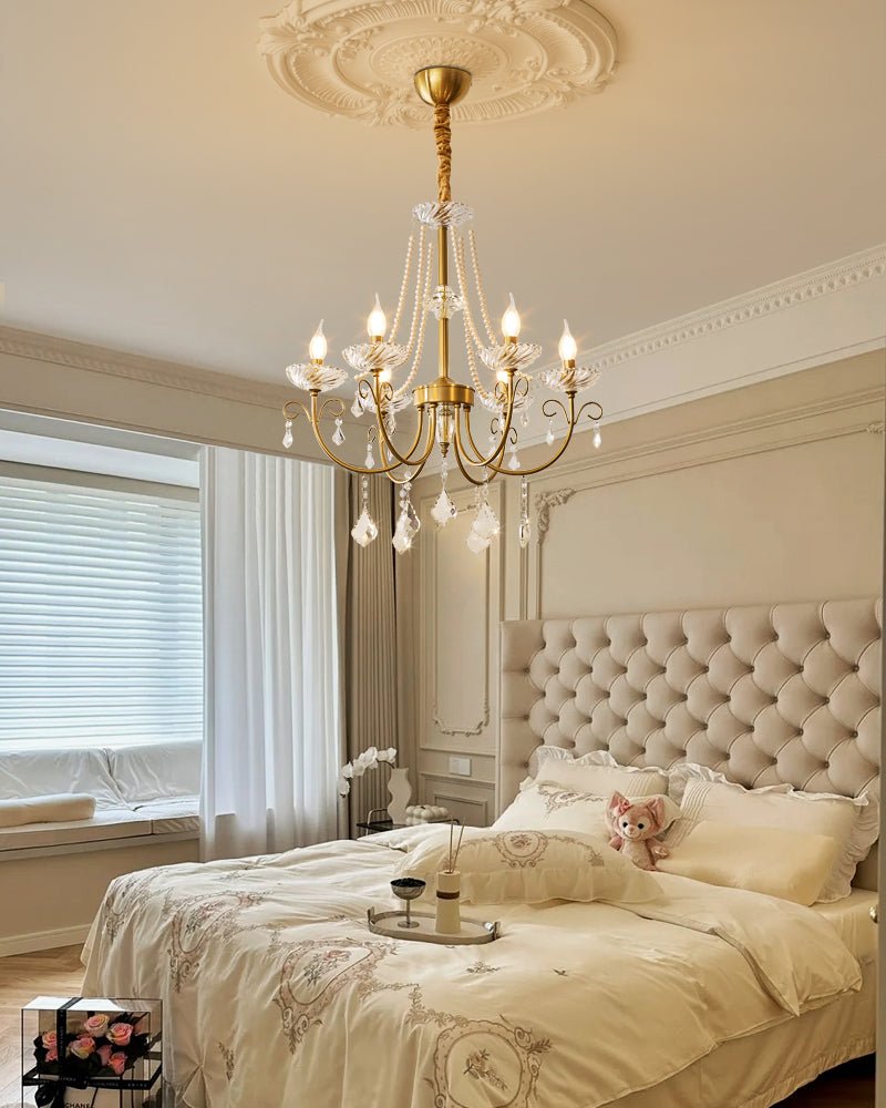 Elyisian Chandelier Pearl Crystal Elegant Classic