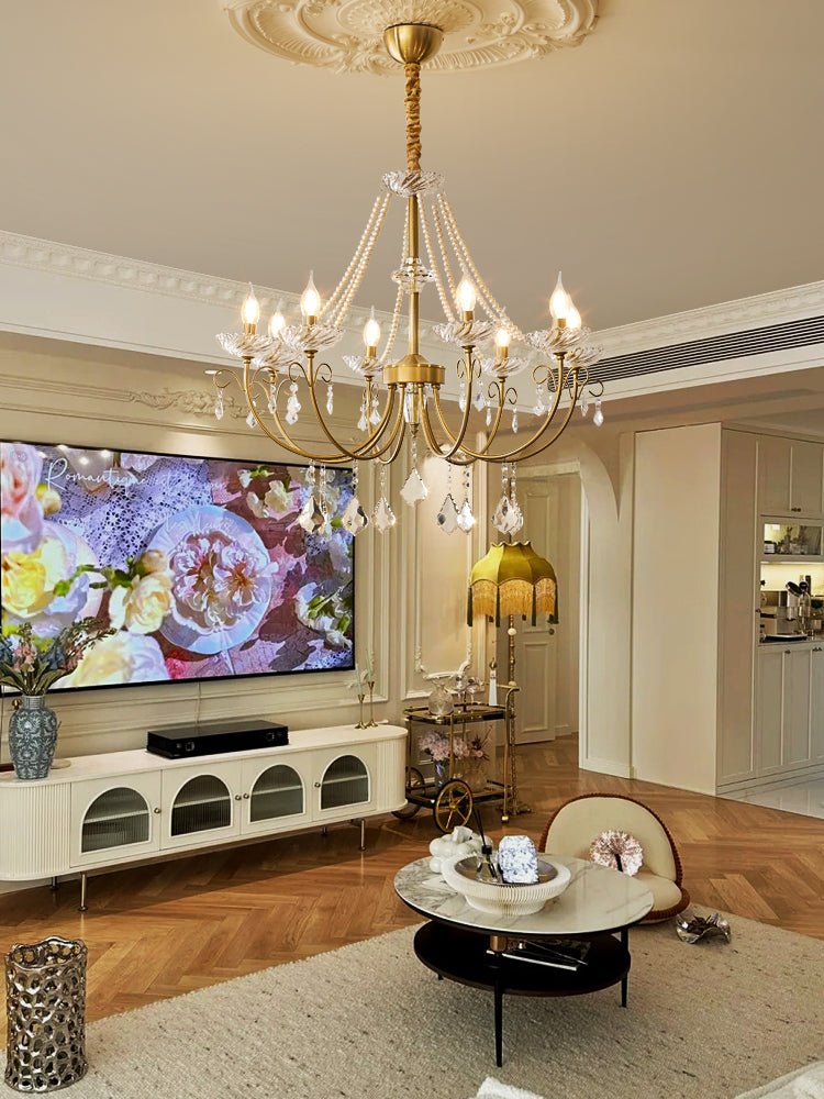 Elyisian Chandelier Pearl Crystal Elegant Classic