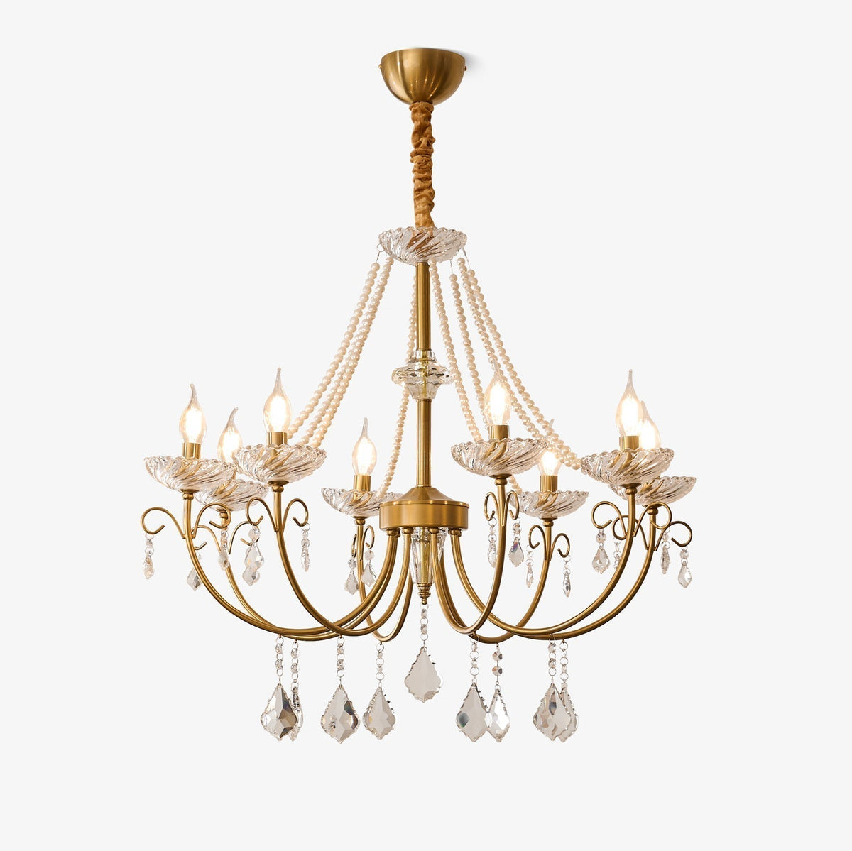 Elyisian Chandelier Pearl Crystal Elegant Classic