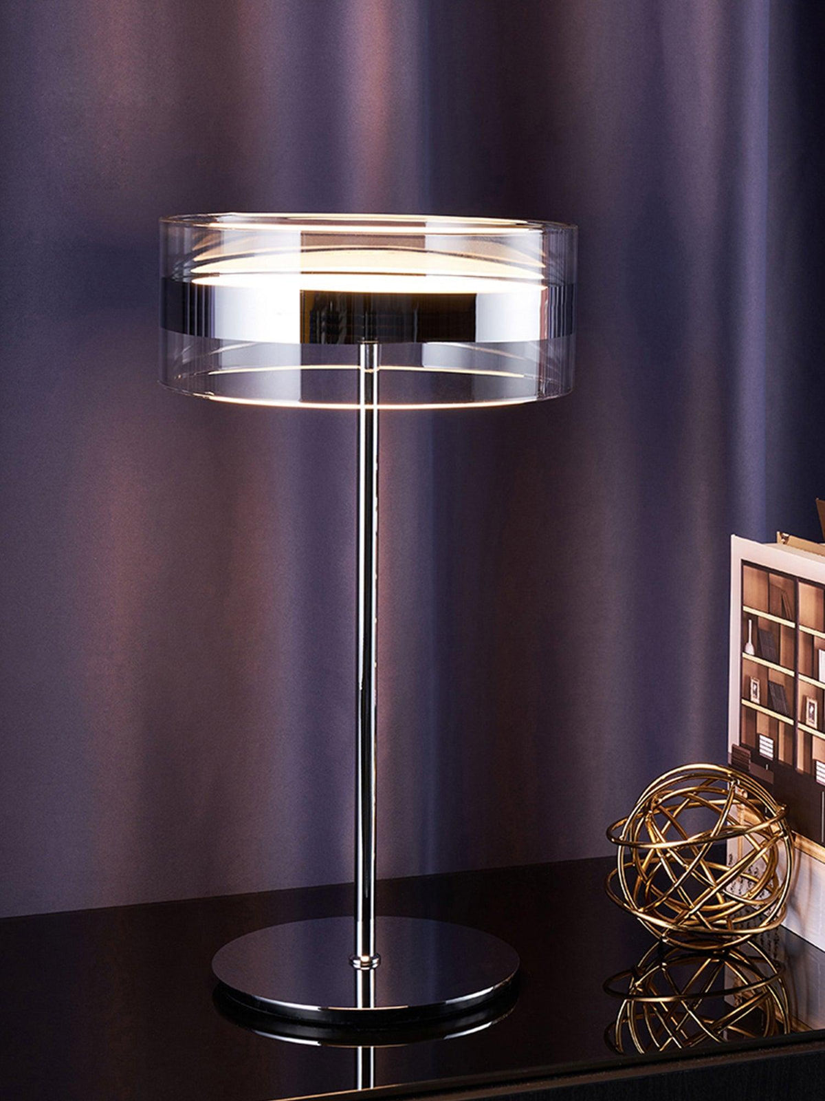 Lioreette Chrome & Glass Table Lamp