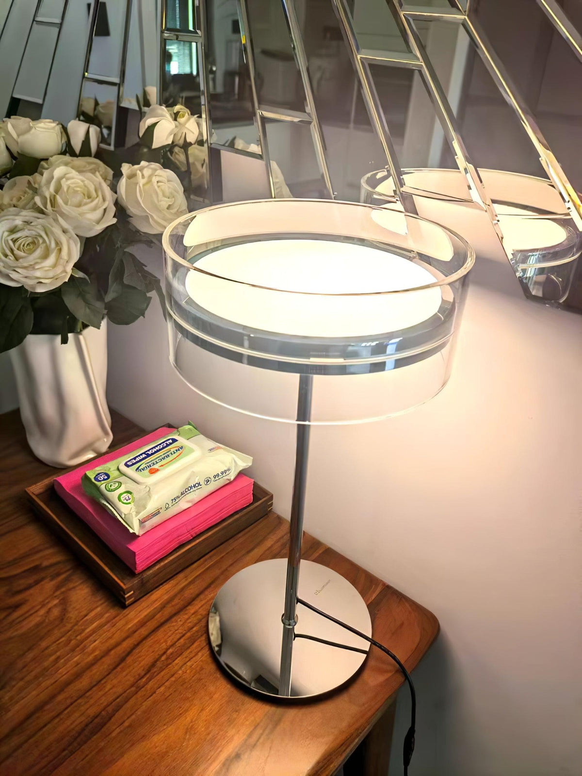 Lioreette Chrome & Glass Table Lamp