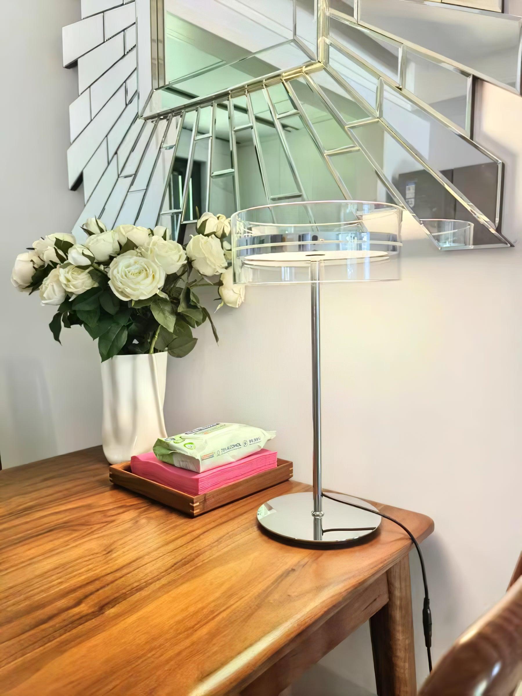 Lioreette Chrome & Glass Table Lamp