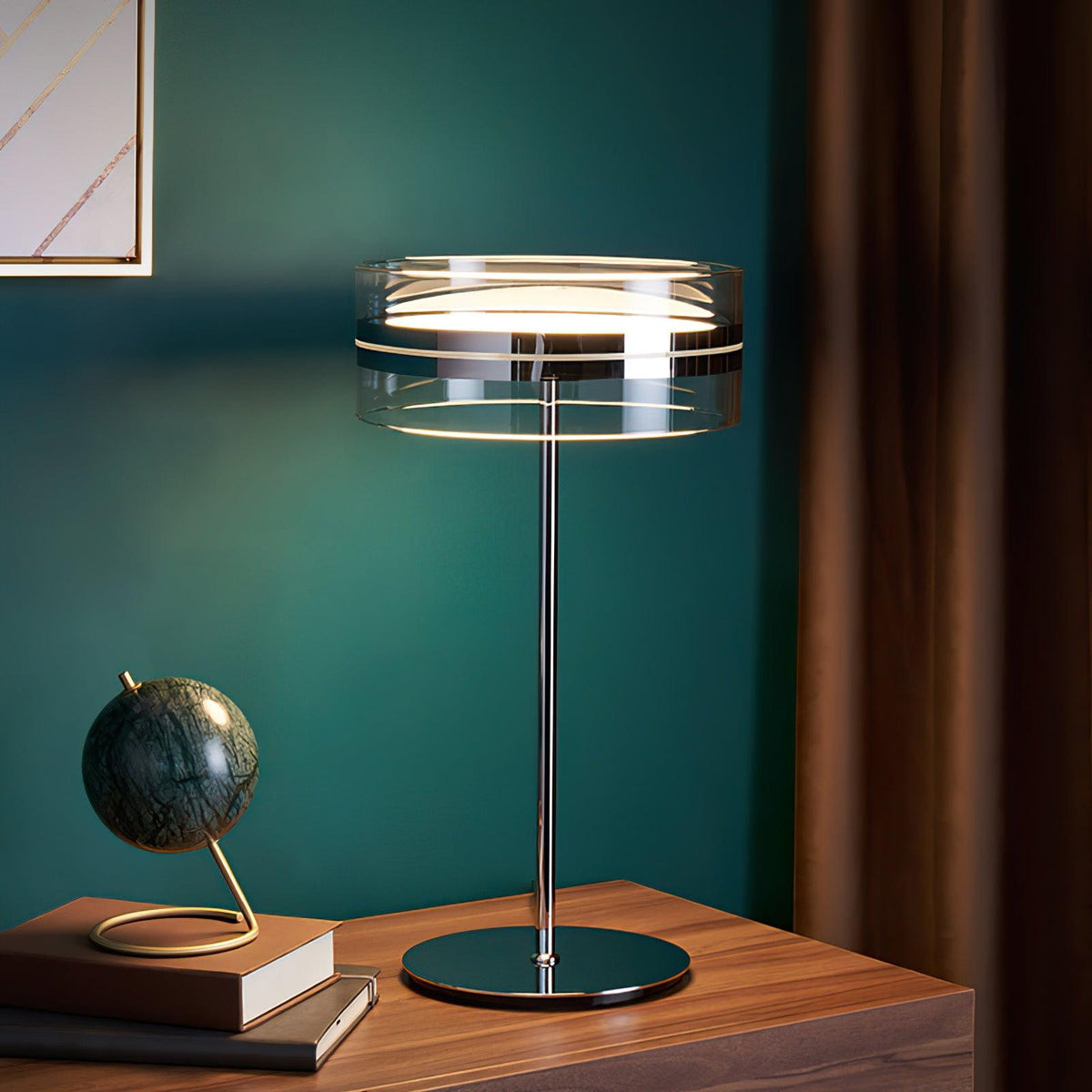 Lioreette Chrome & Glass Table Lamp