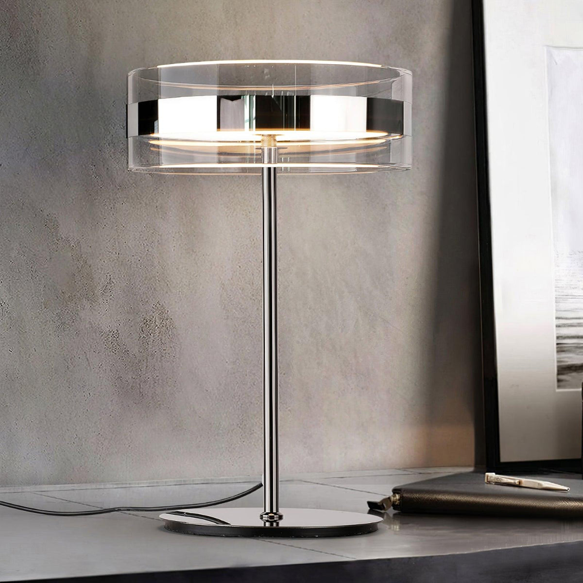 Lioreette Chrome & Glass Table Lamp