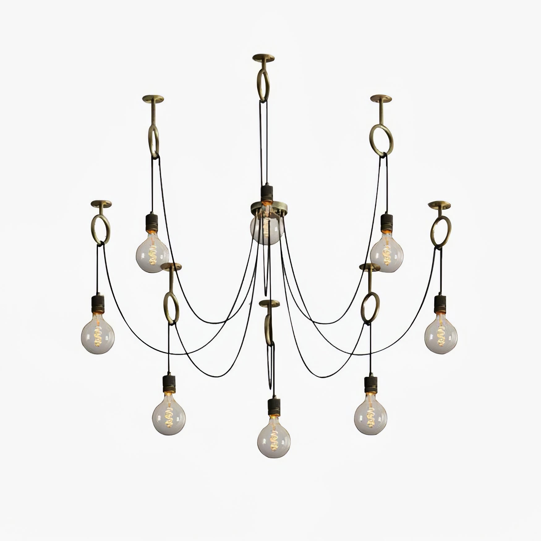 Miririne Chandelier Industrial Spider Bulb Hanging