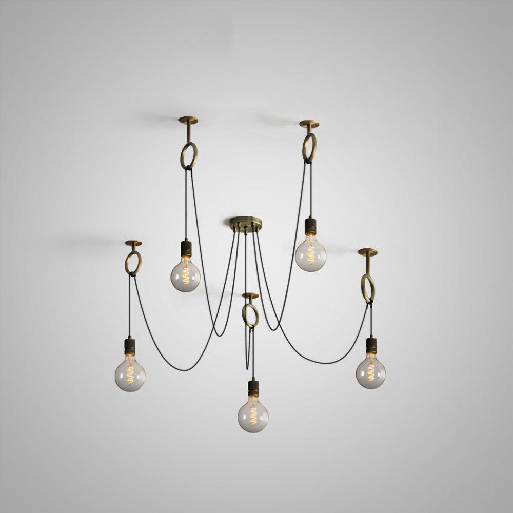 Miririne Chandelier Industrial Spider Bulb Hanging