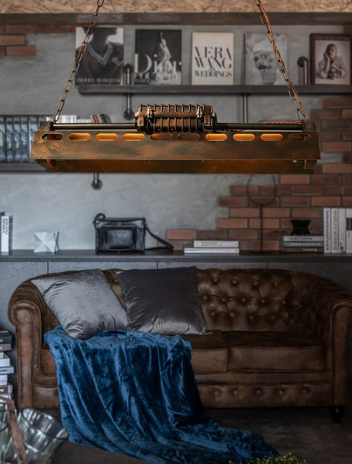 Mael Chandelier Industrial Rectangular Frame