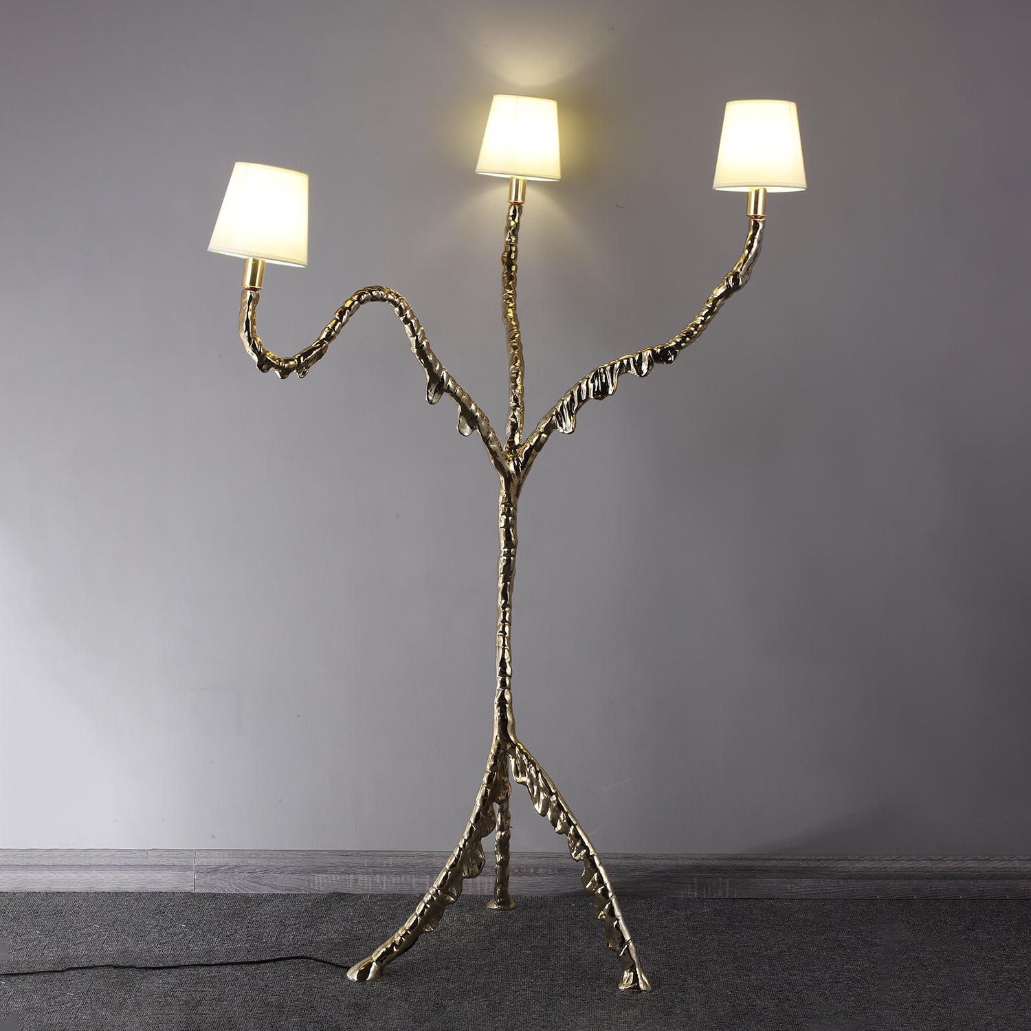 Dendria Triple-Arm Branch Sculptural Floor Lamp