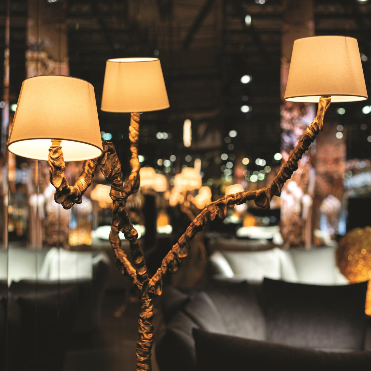 Dendria Triple-Arm Branch Sculptural Floor Lamp