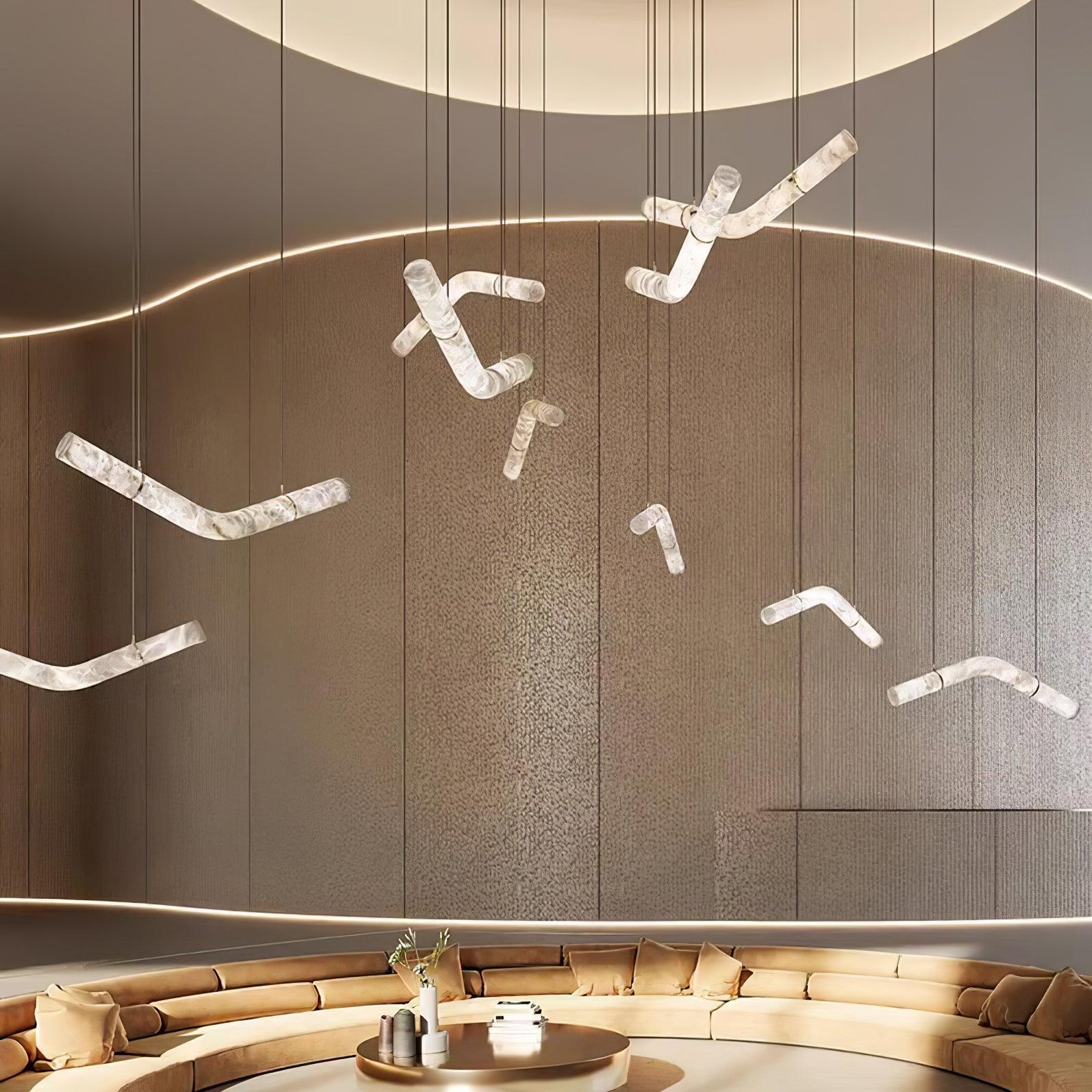 Mithos Curved Alabaster Pendant Light