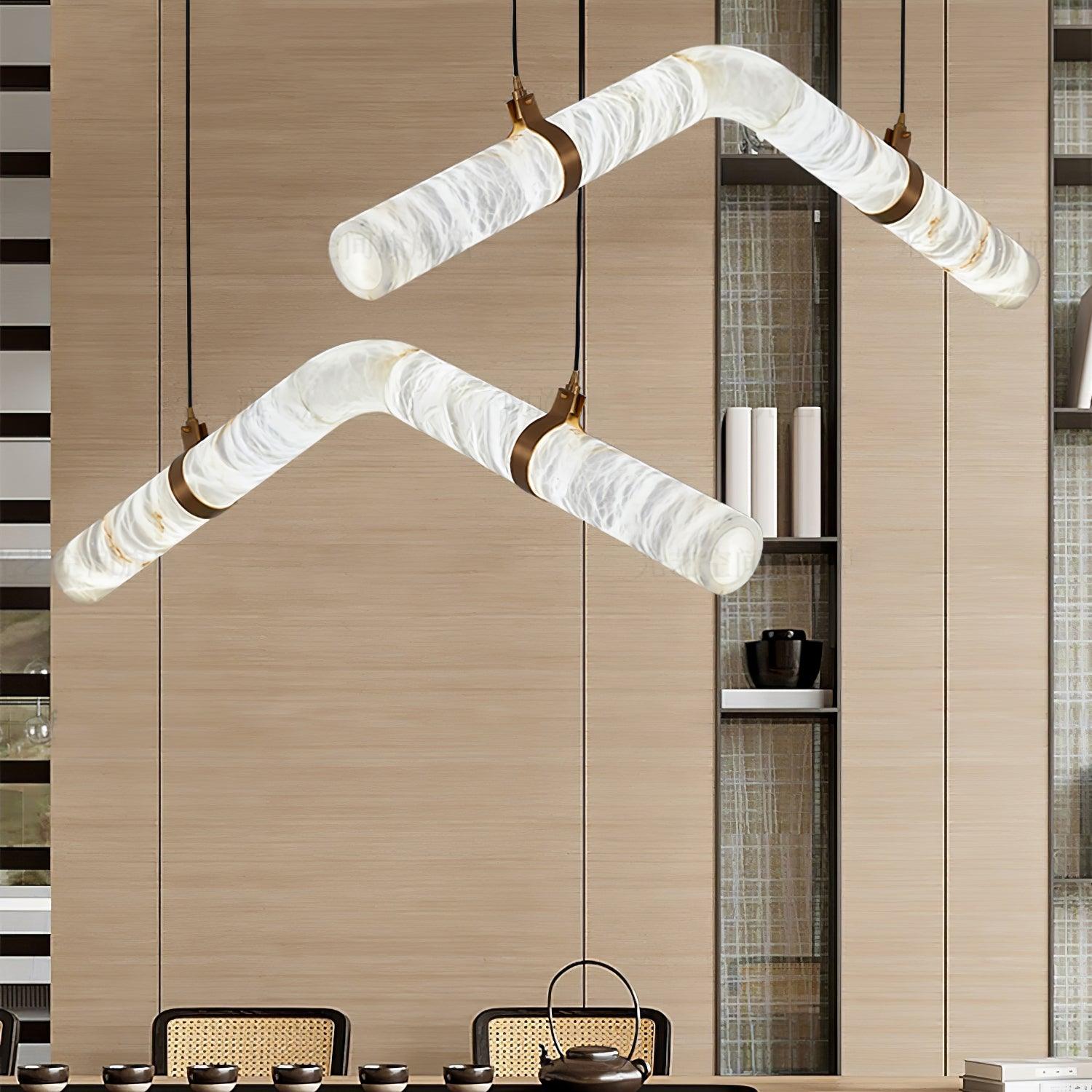 Mithos Curved Alabaster Pendant Light