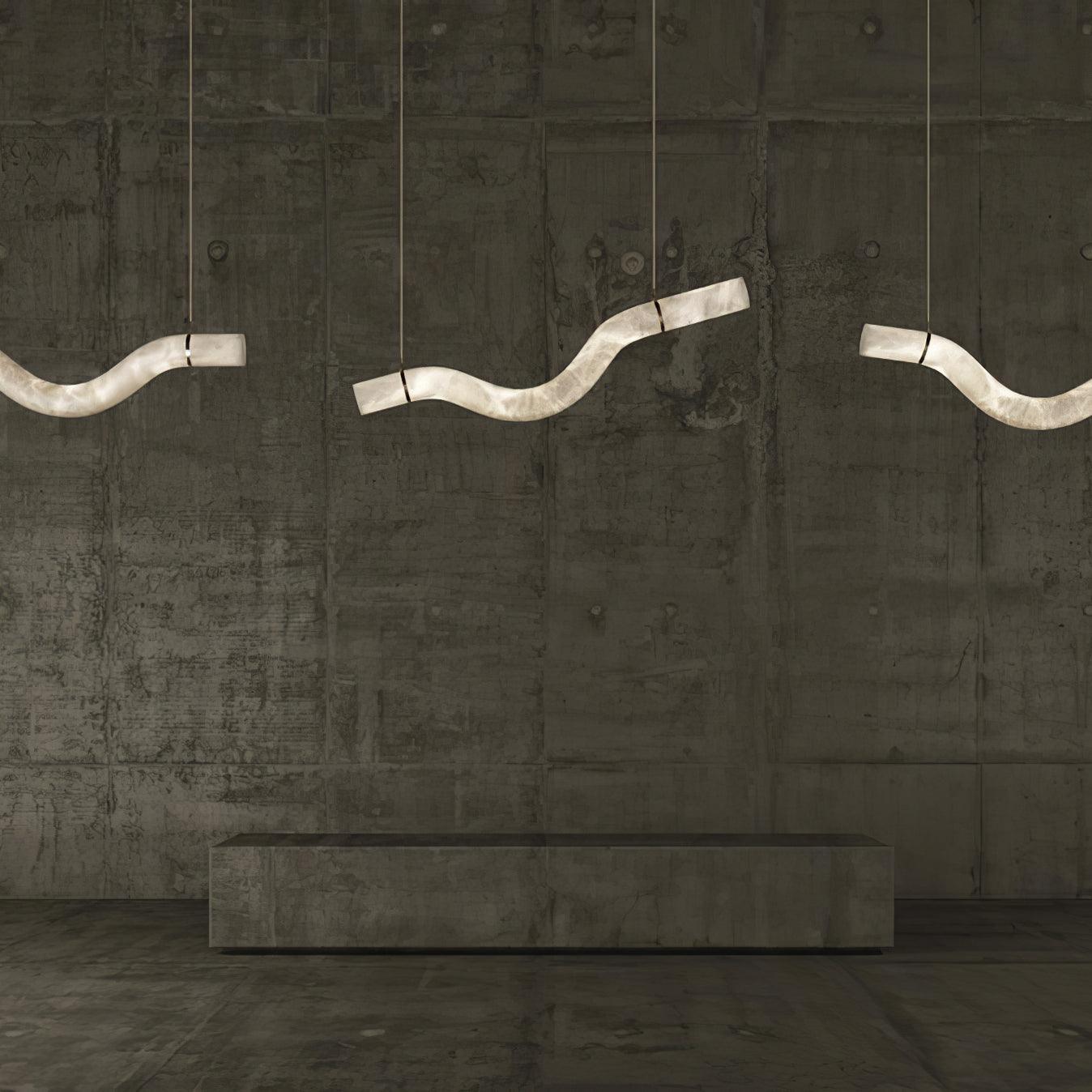 Mithos Curved Alabaster Pendant Light