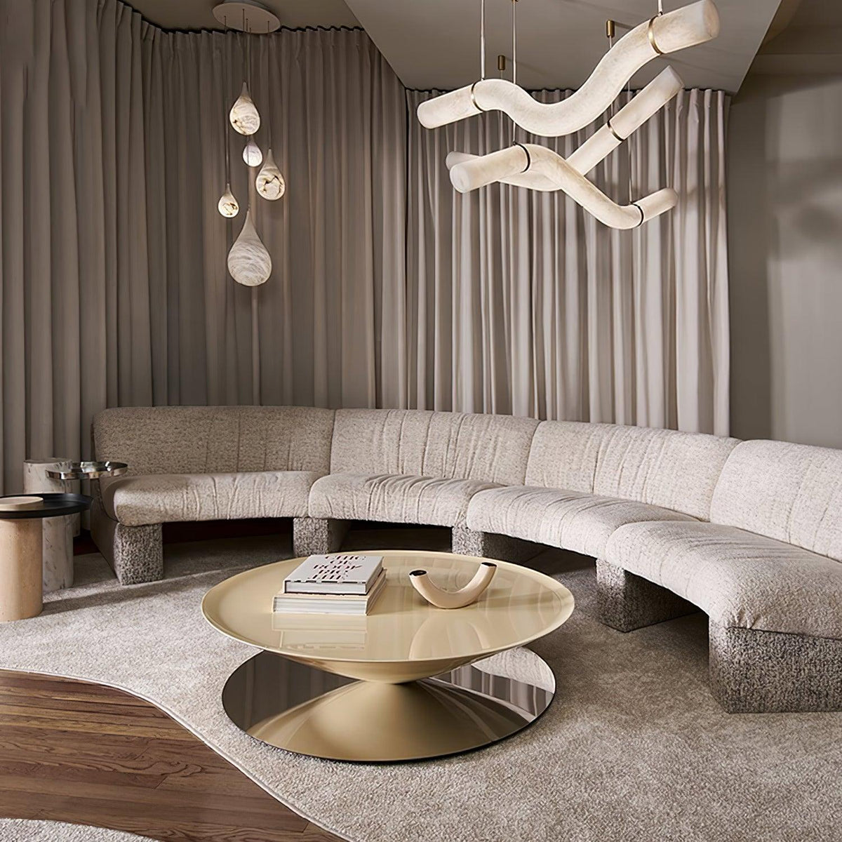 Mithos Curved Alabaster Pendant Light