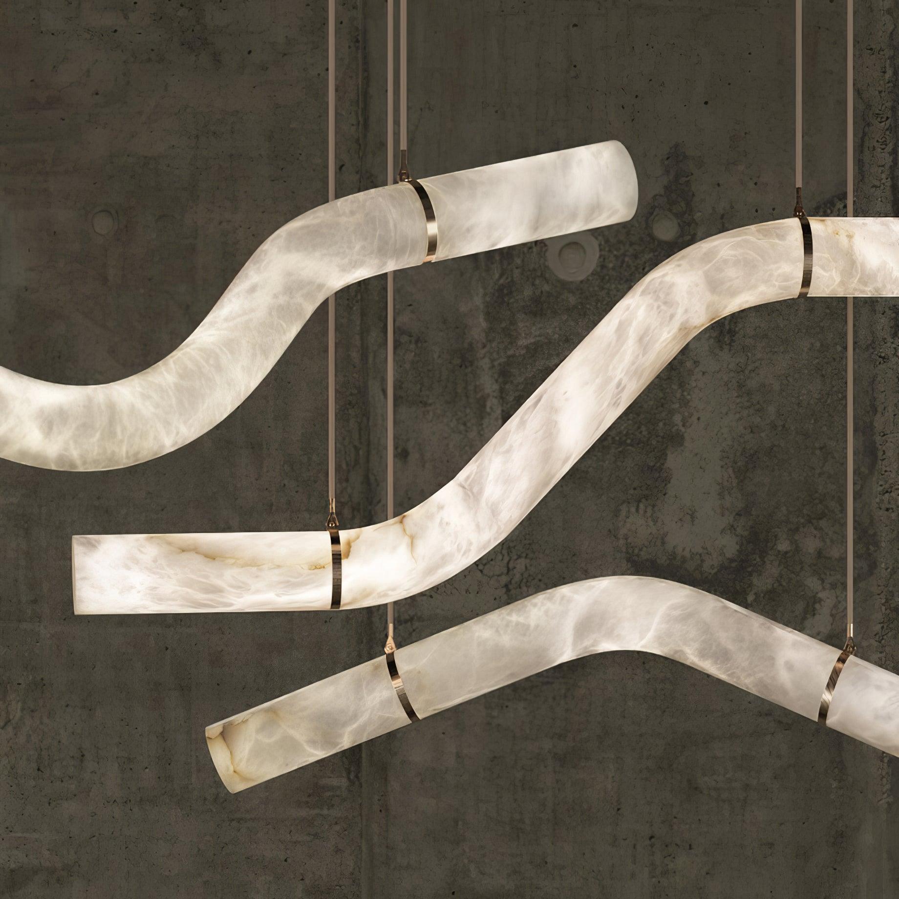 Mithos Curved Alabaster Pendant Light