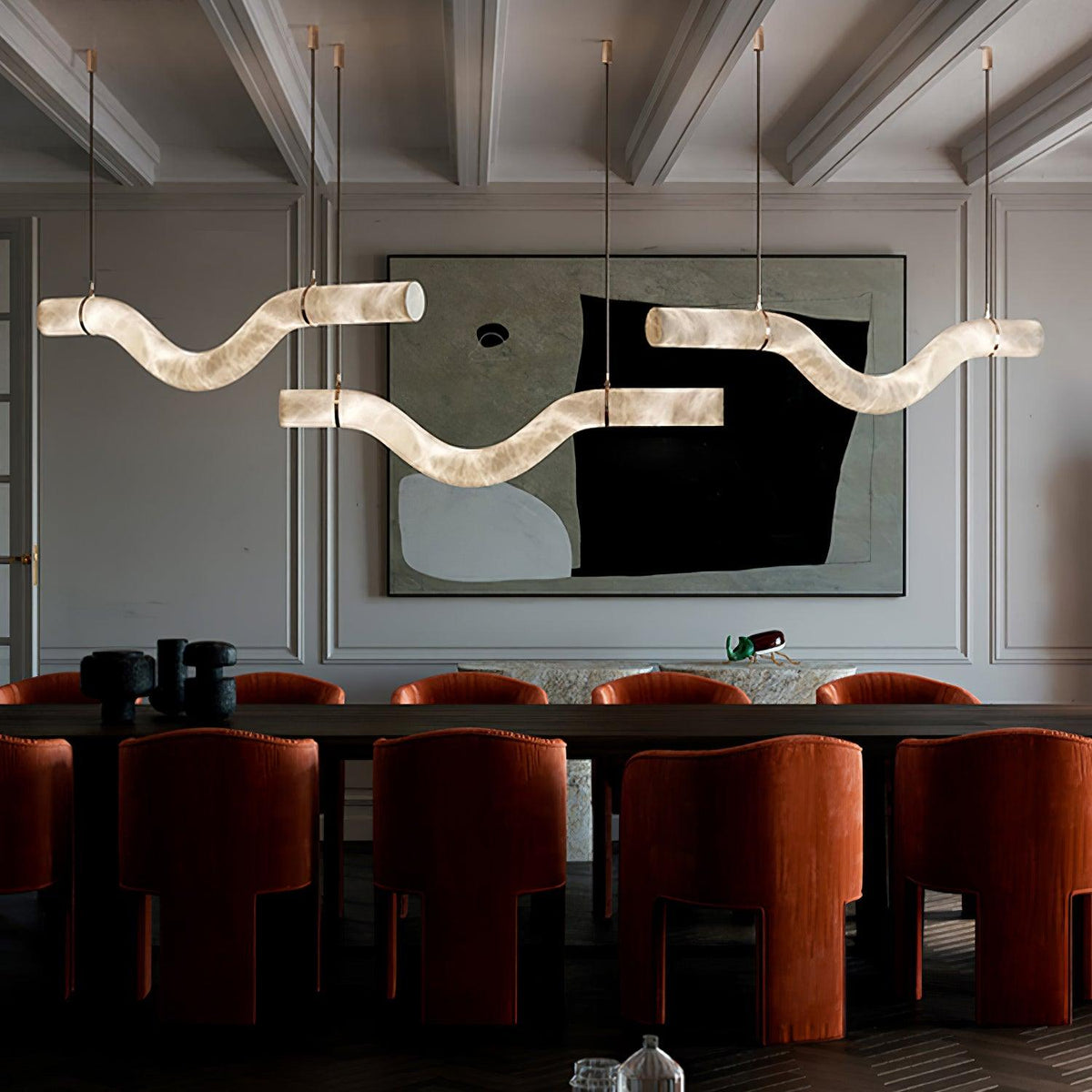 Mithos Curved Alabaster Pendant Light