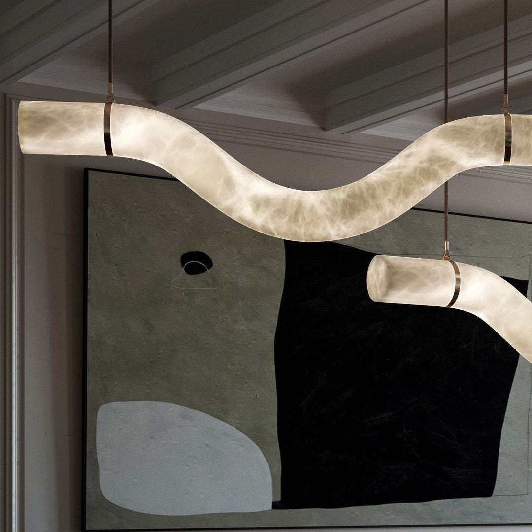 Mithos Curved Alabaster Pendant Light