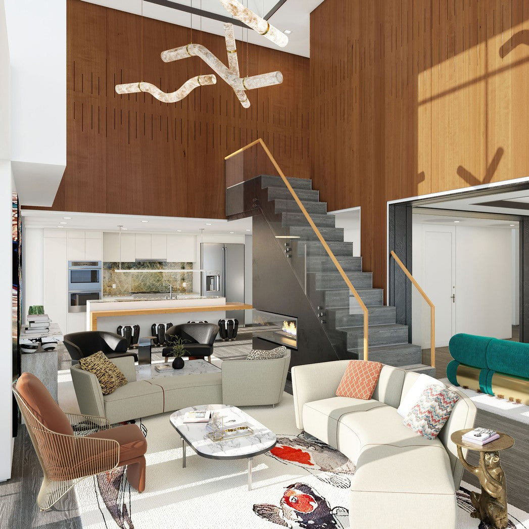 Mithos Curved Alabaster Pendant Light
