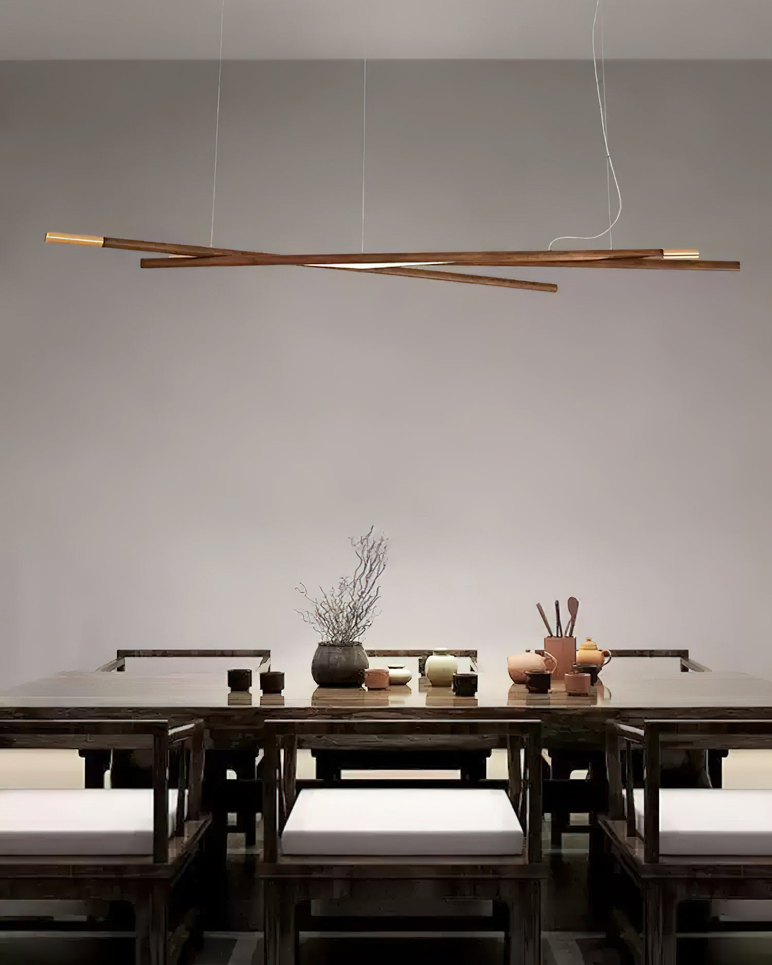 Elvuaine Chandelier Wooden Linear LED