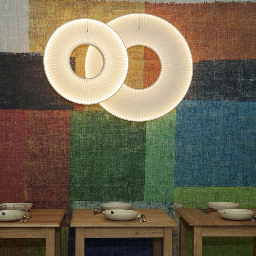Lumira Pendant Lamp White Fabric Classic