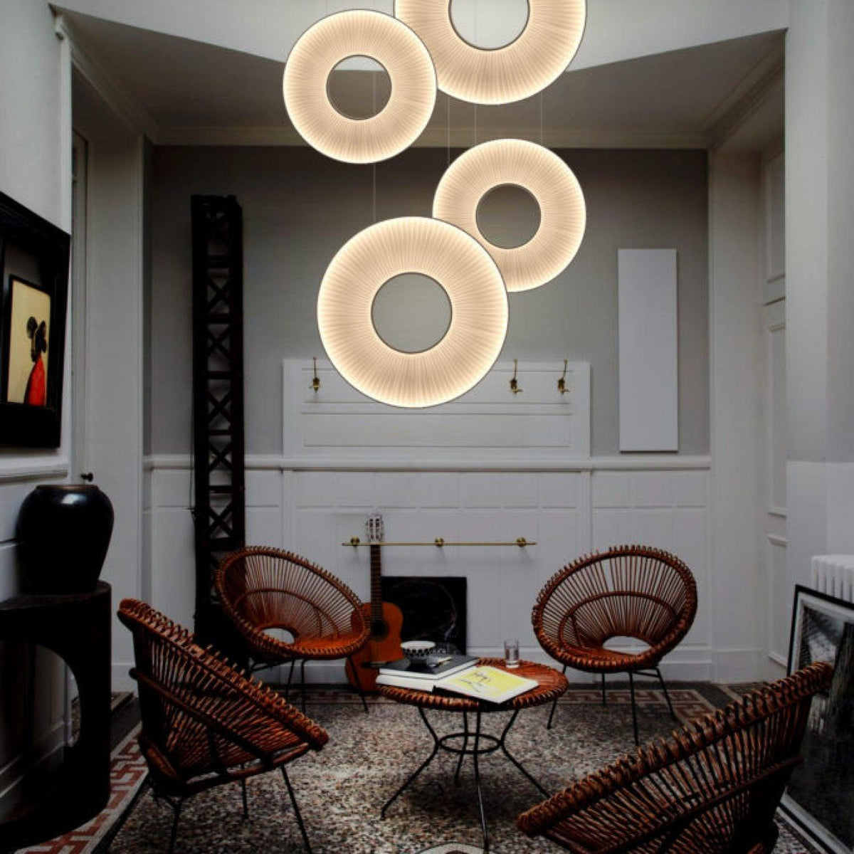 Lumira Pendant Lamp White Fabric Classic