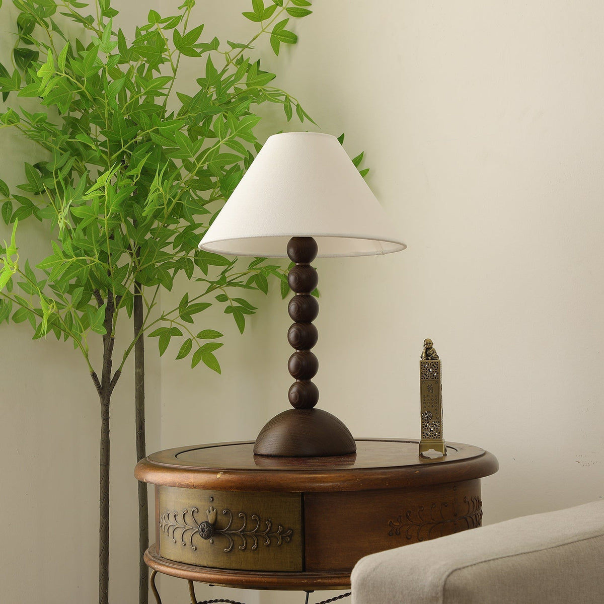 Lennox Wood & Fabric Elegant Table Lamp