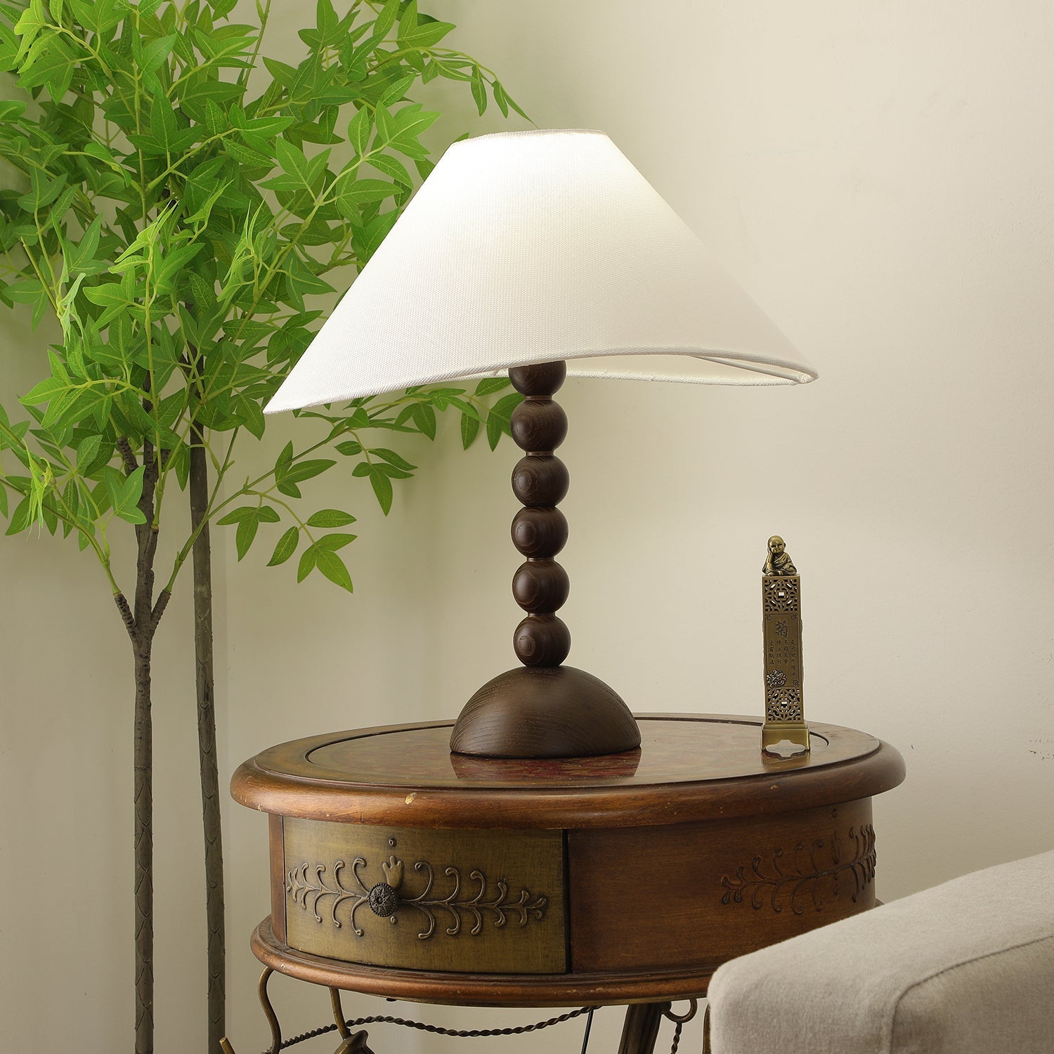 Lennox Wood & Fabric Elegant Table Lamp