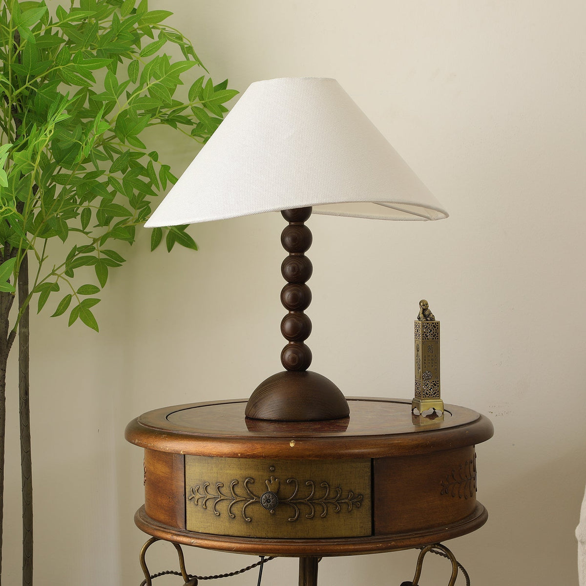 Lennox Wood & Fabric Elegant Table Lamp