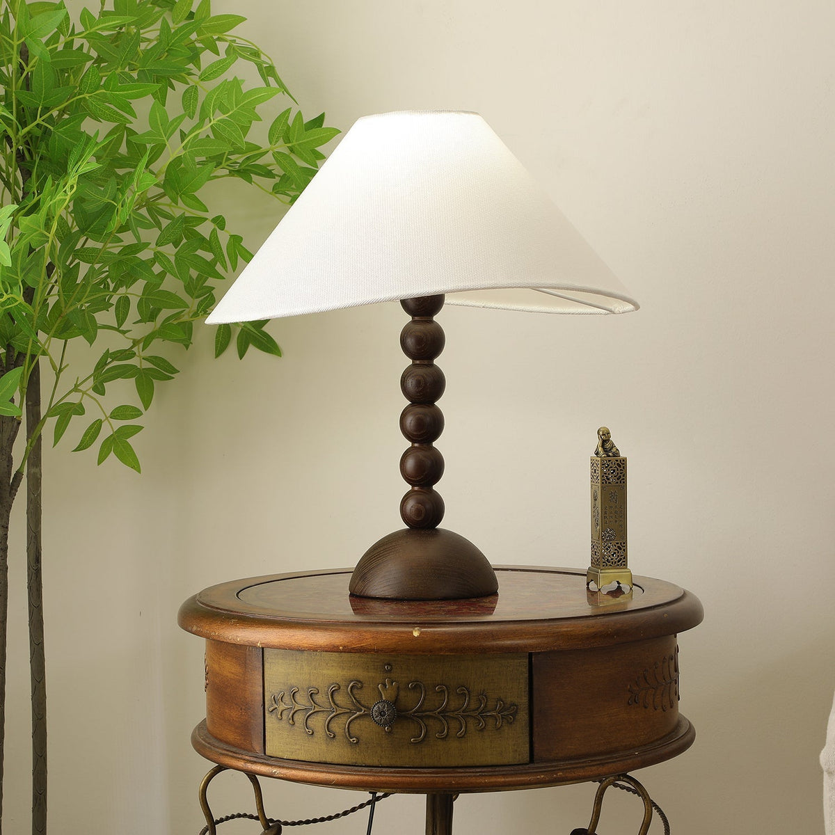Lennox Wood & Fabric Elegant Table Lamp