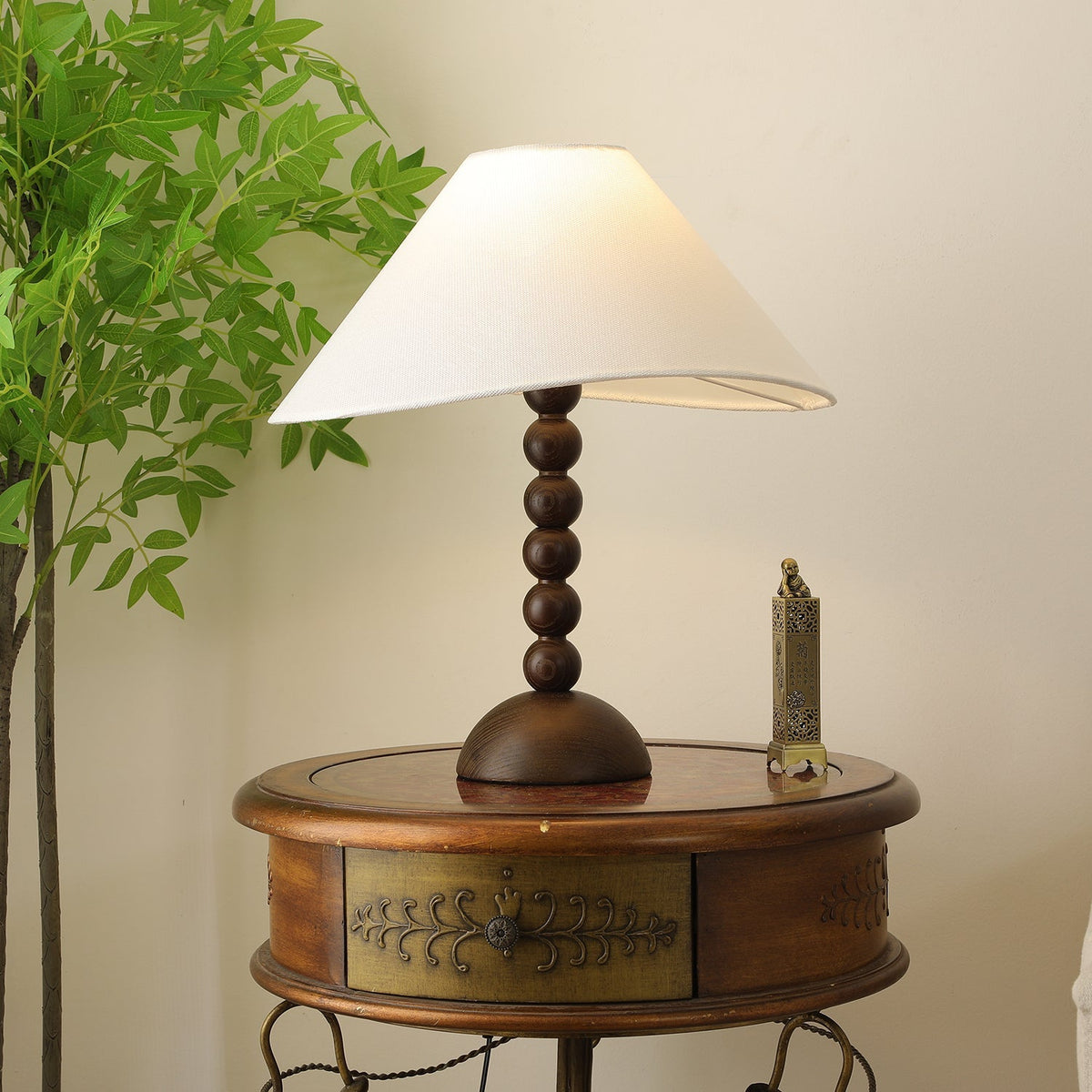 Lennox Wood & Fabric Elegant Table Lamp