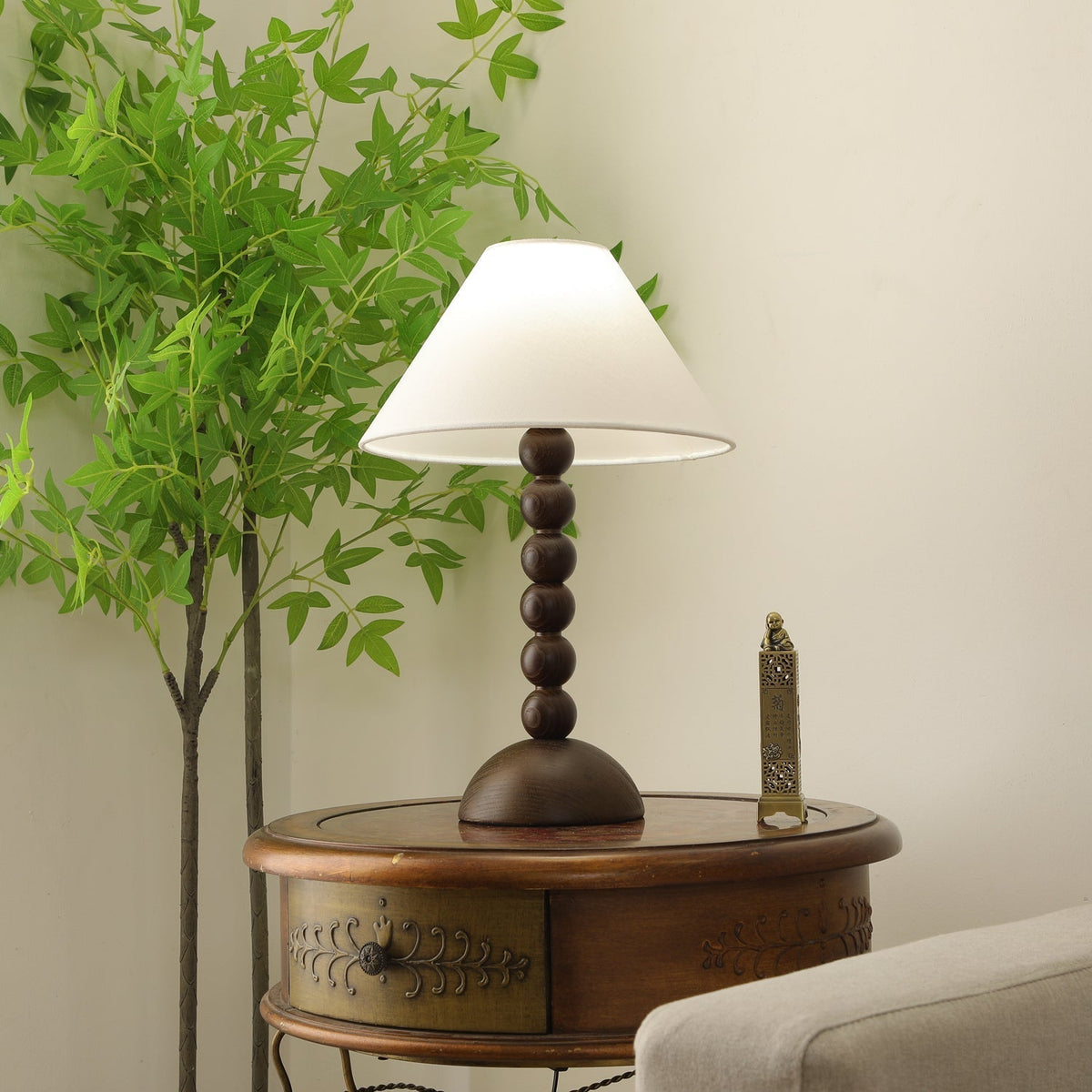 Lennox Wood & Fabric Elegant Table Lamp