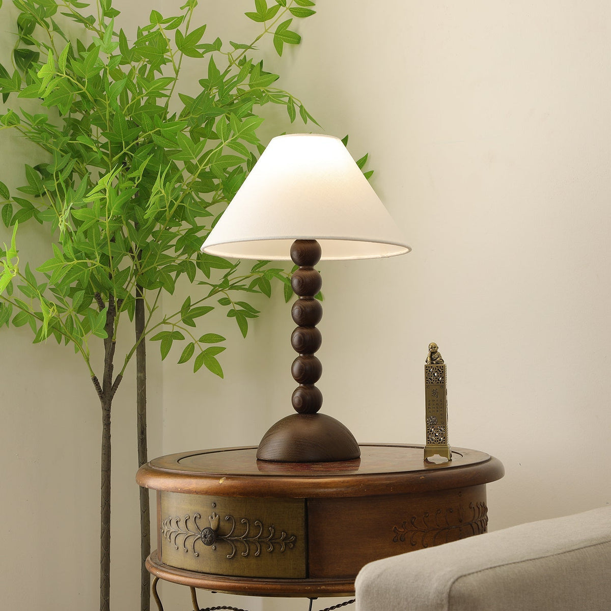 Lennox Wood & Fabric Elegant Table Lamp