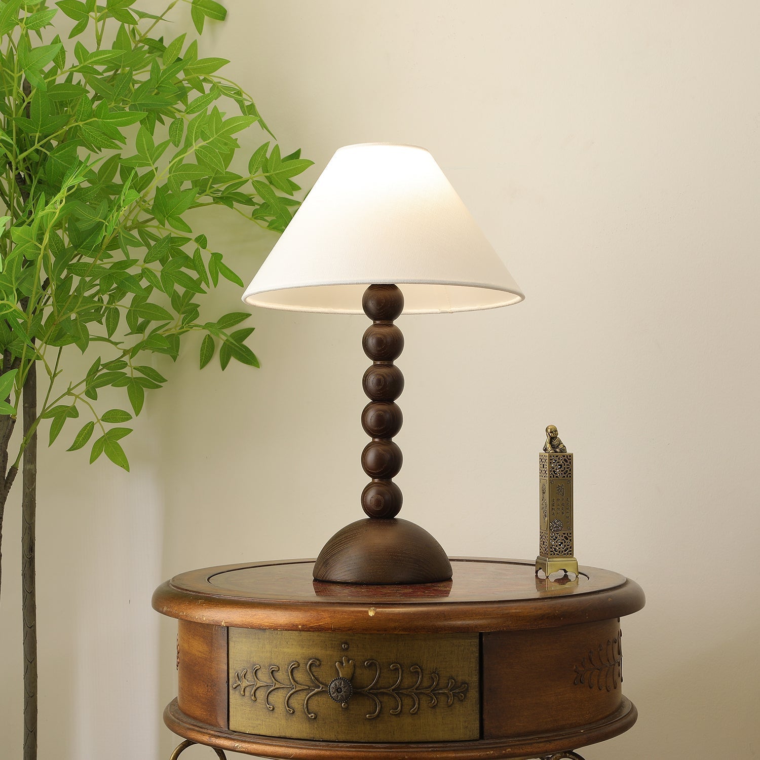 Lennox Wood & Fabric Elegant Table Lamp