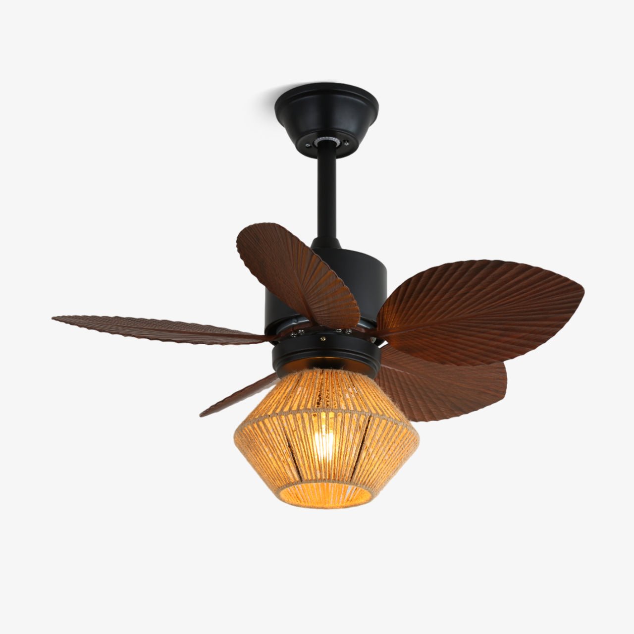 Solaya Tropical Rattan Ceiling Fan Light
