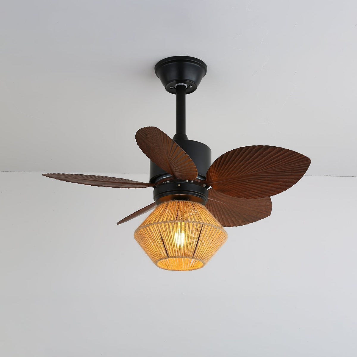 Solaya Tropical Rattan Ceiling Fan Light
