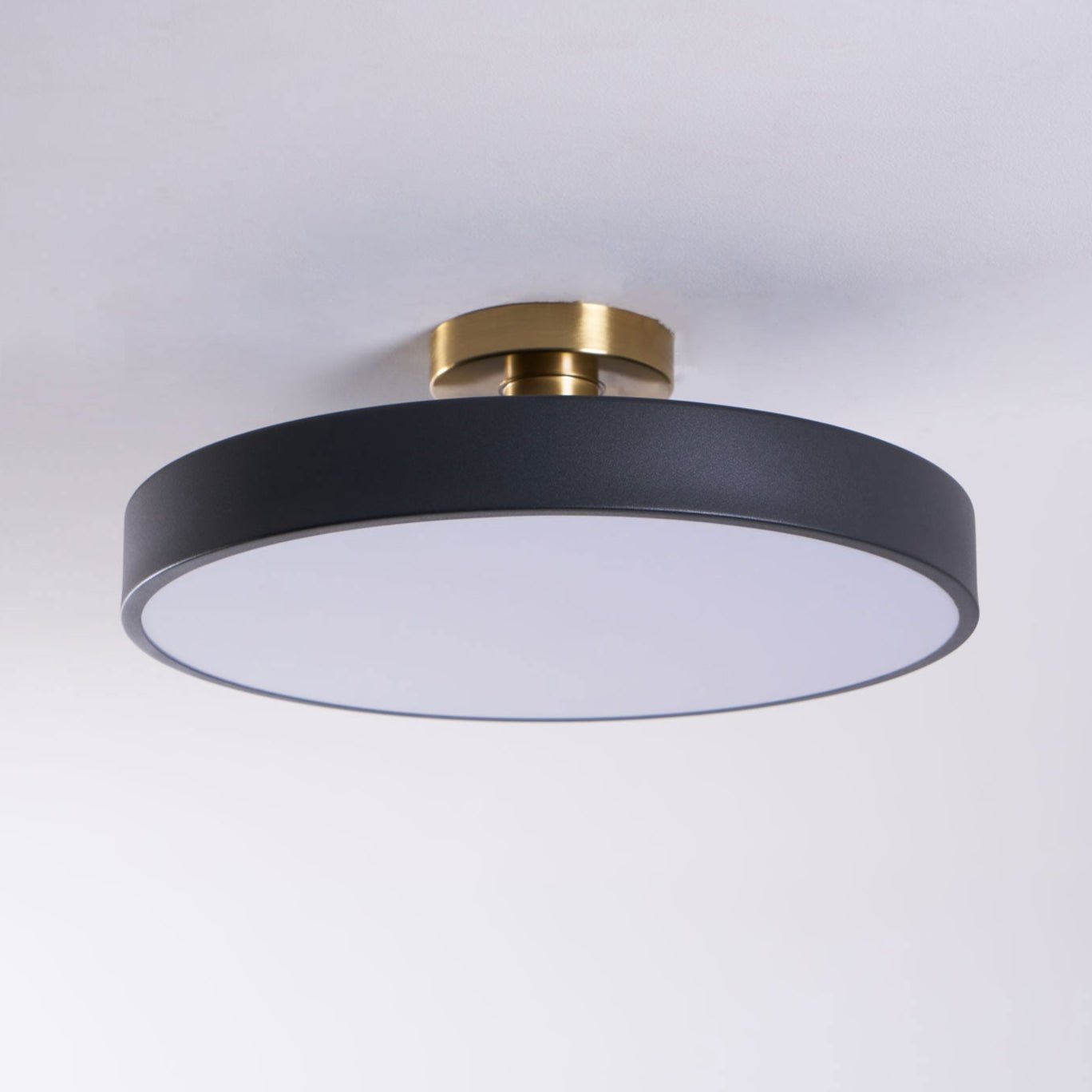 Solara Ceiling Lamp Flush Mount Black and Gold Modern - Neutral Decor
