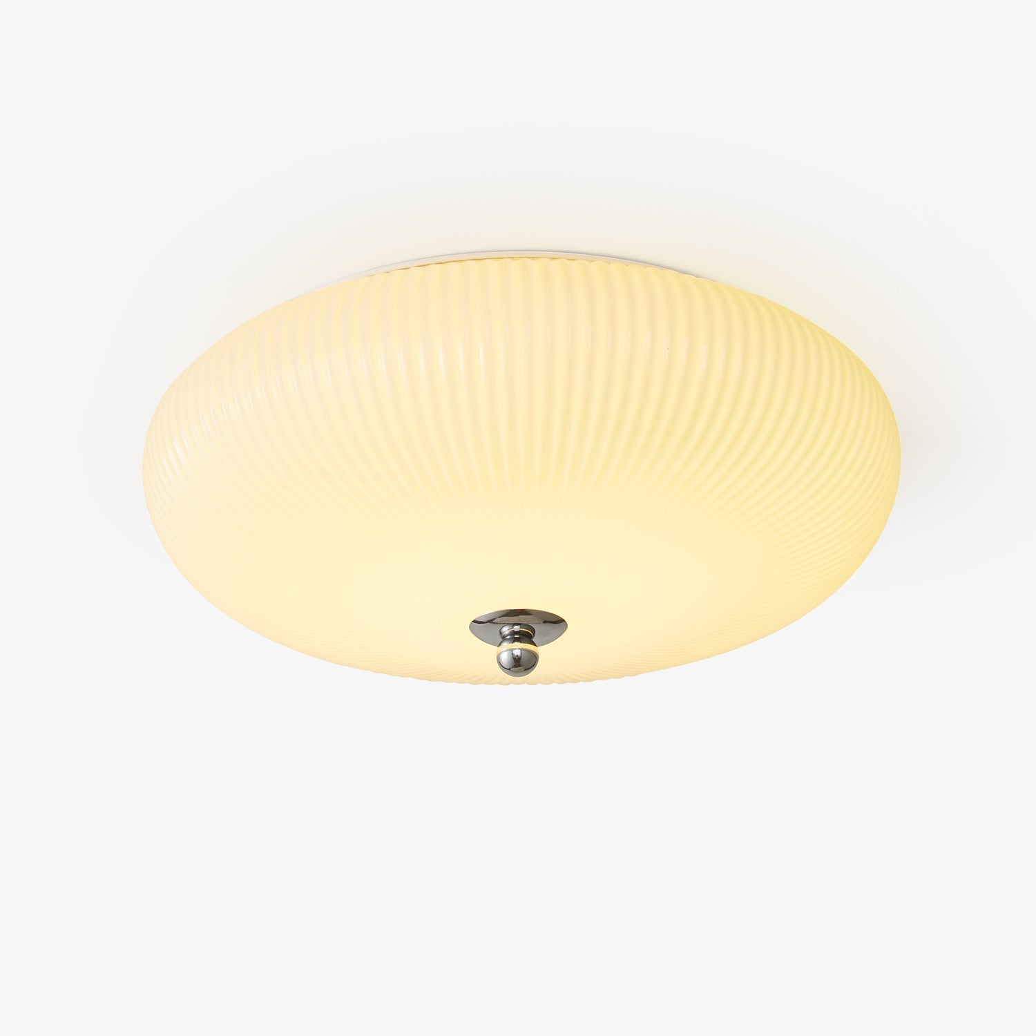 Velorena Nordic Art Ivory Ripple Glass Ceiling Light